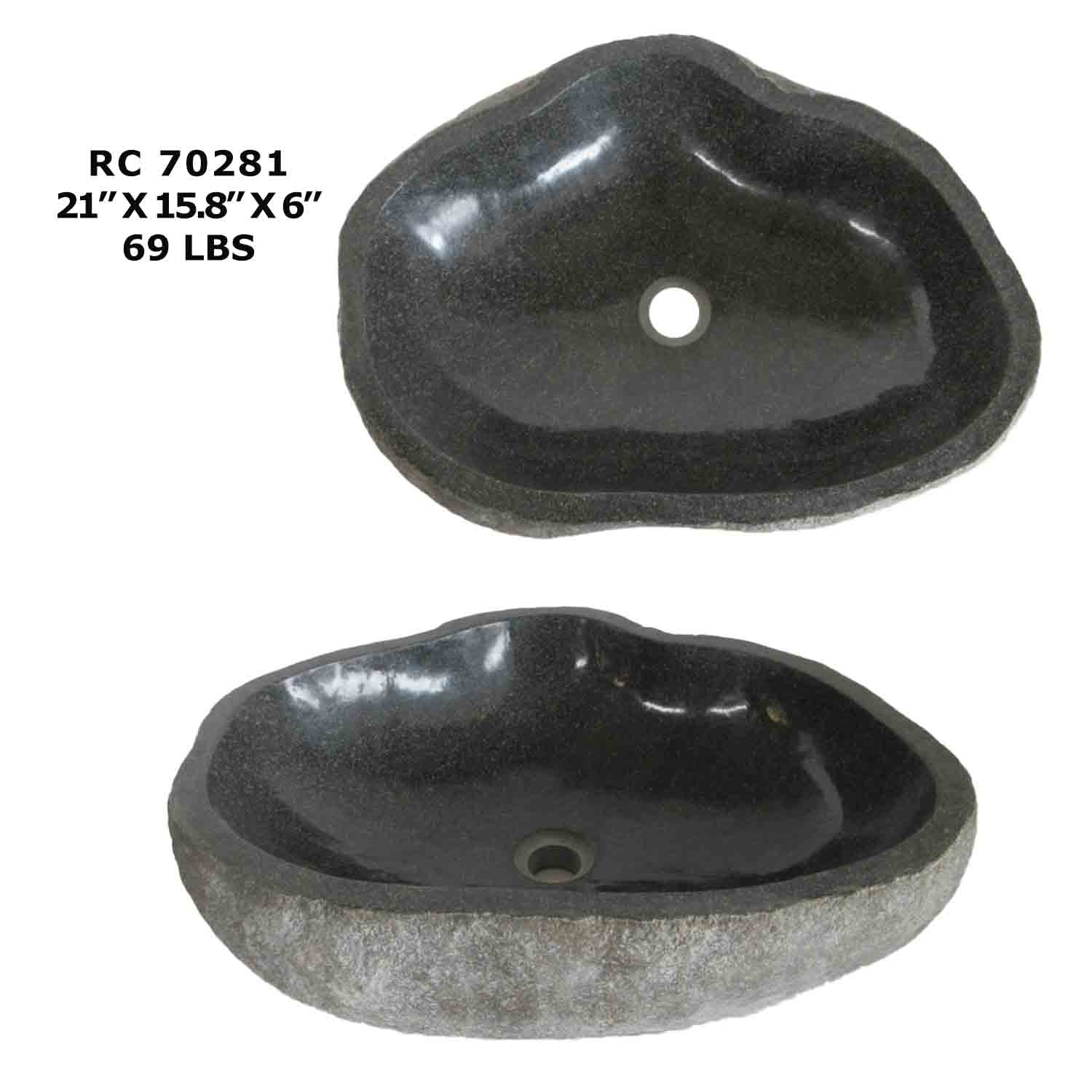 RC70281-Natural Stone Vessel Bathroom Sink | Riverstone Stone Sink