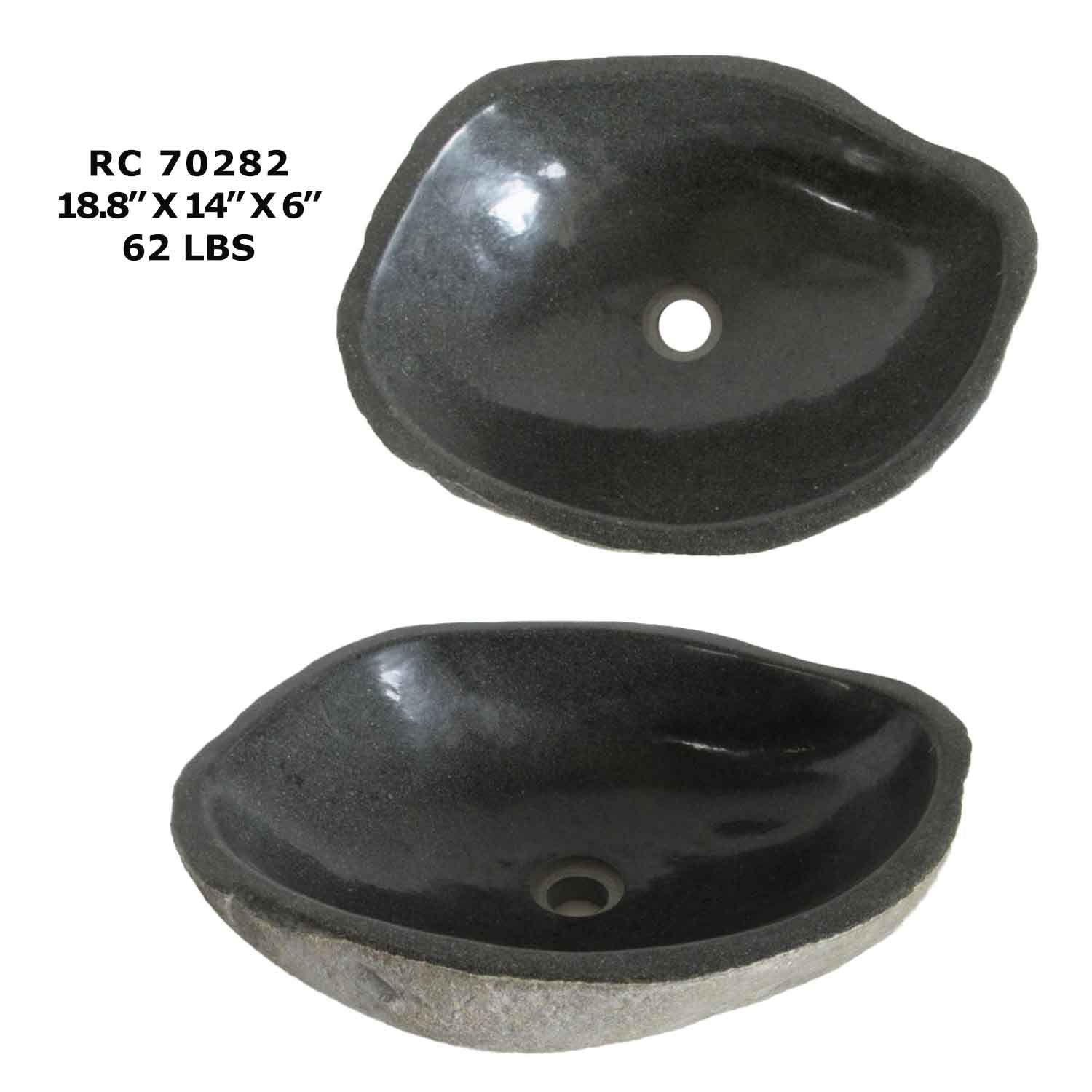 RC70282-Rock Vessel Sink | Natural River Stone Sink for Bathroom