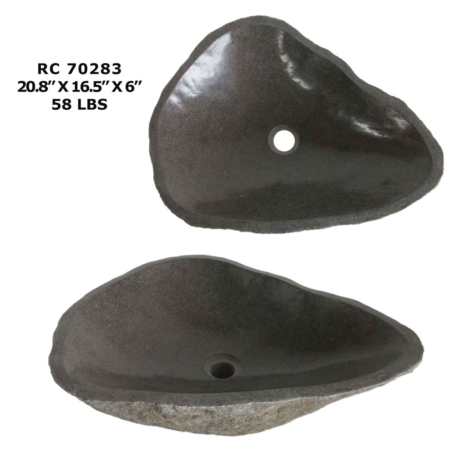 RC70283-Rock Vessel Sink | Natural River Stone Sink for Bathroom