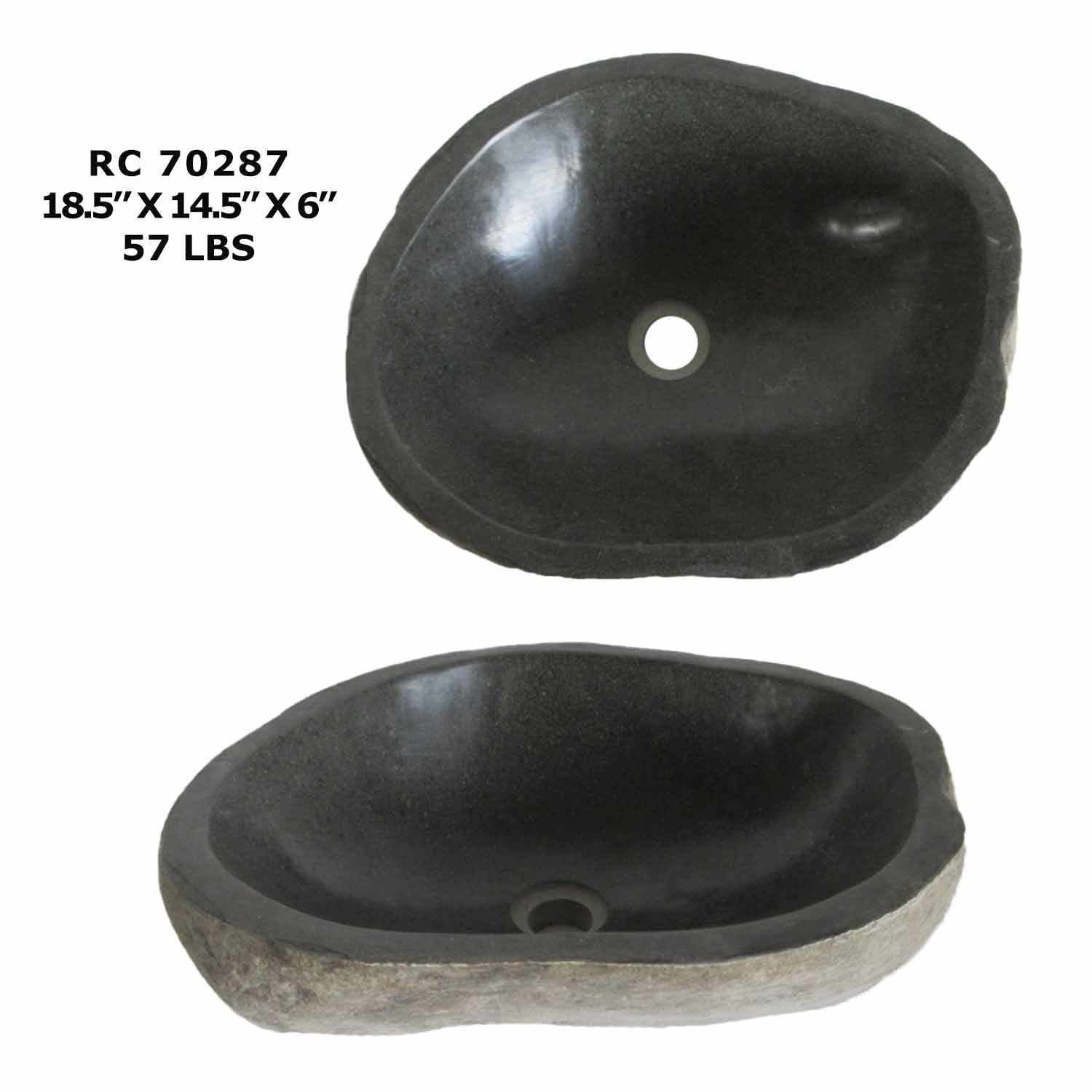 RC70287-Natural River Stone Sink Bowl for Bathroom