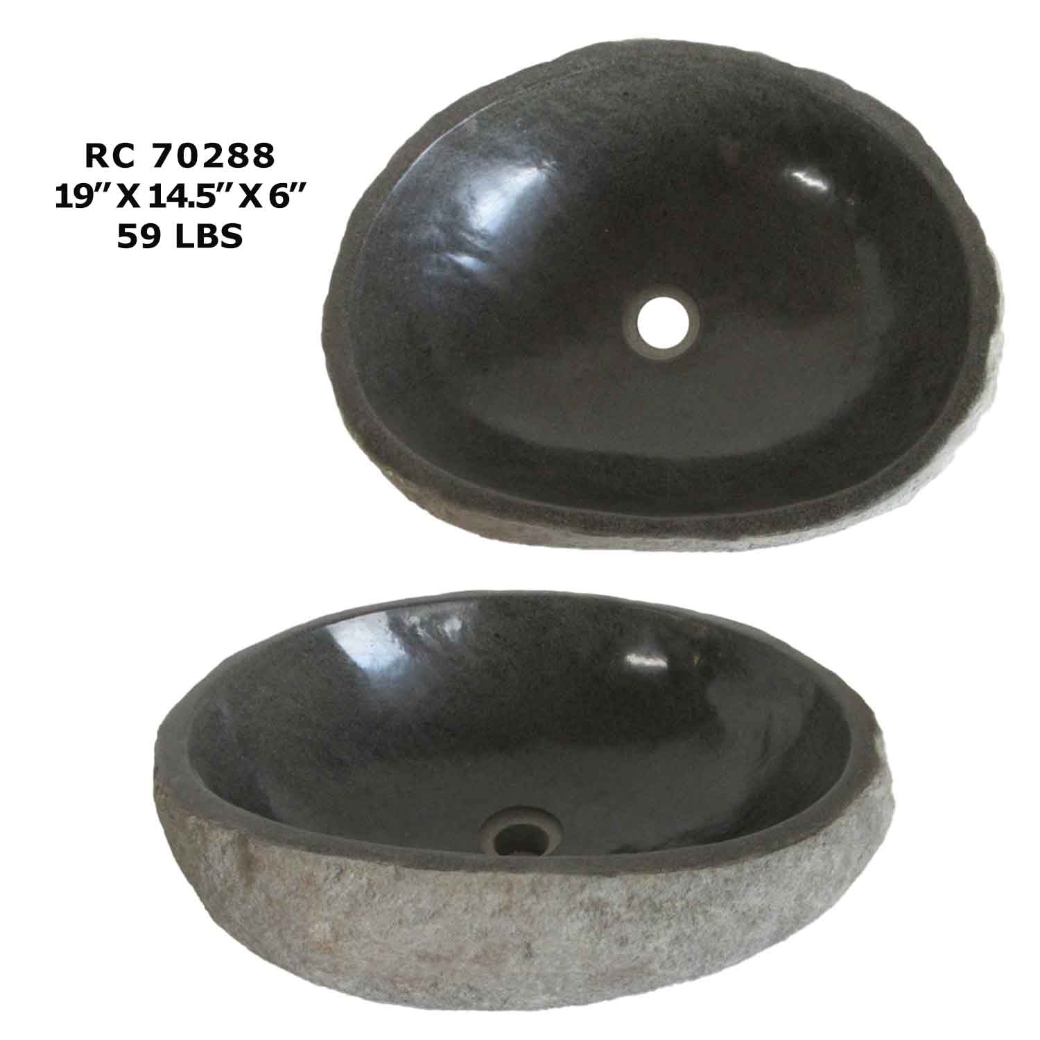 RC70288-Natural Stone Vessel Bathroom Sink | Riverstone Stone Sink