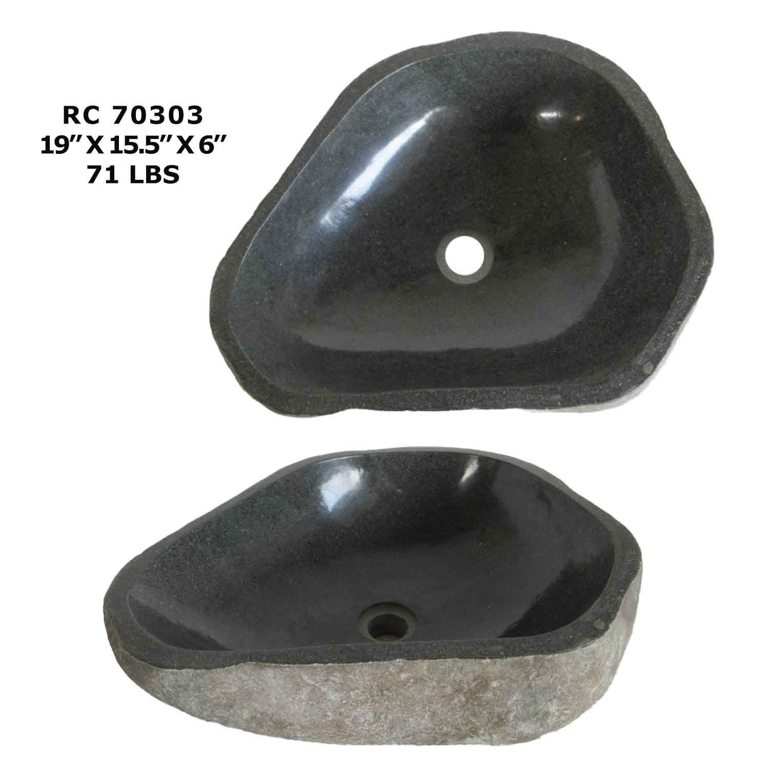 RC70303-Natural River Stone Sink Bowl for Bathroom