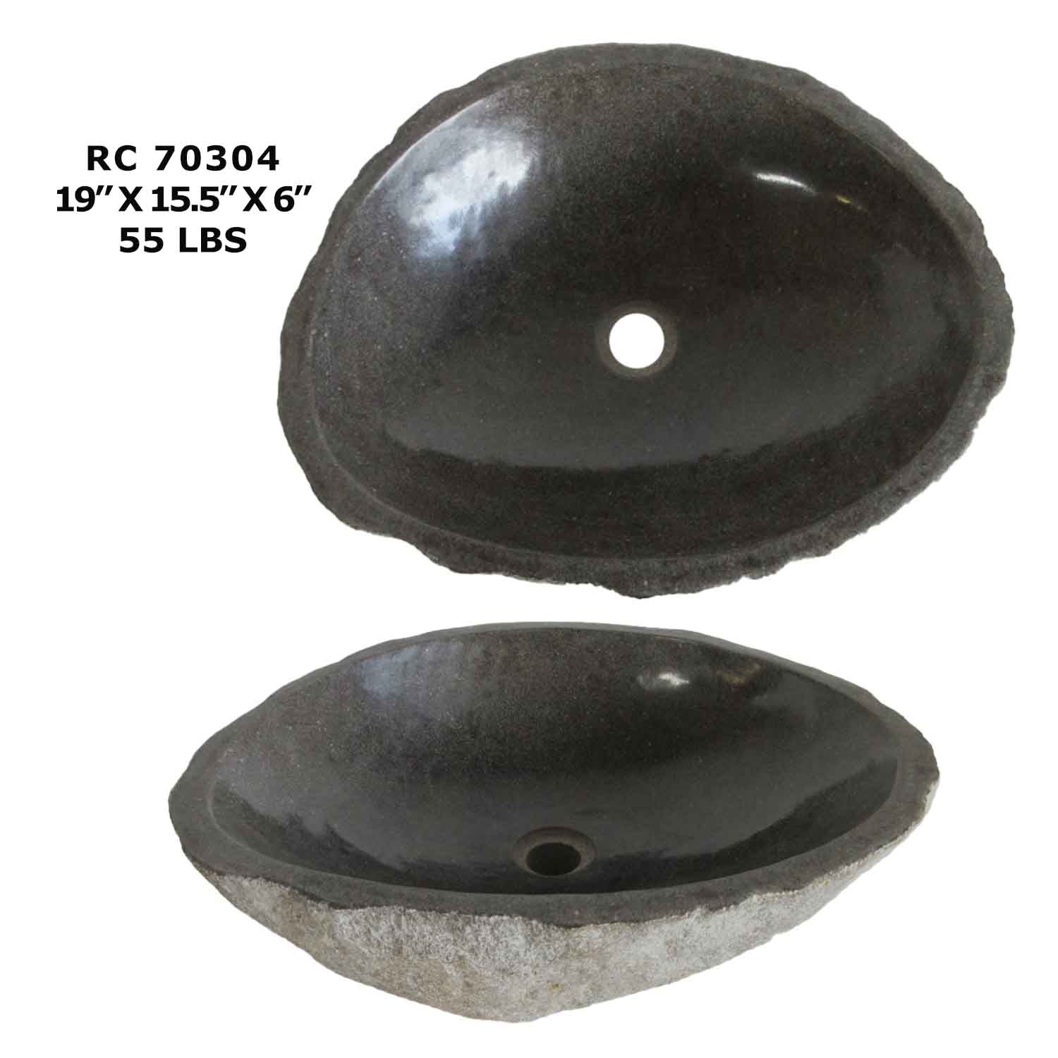 RC70304-Natural River Stone Sink Bowl for Bathroom