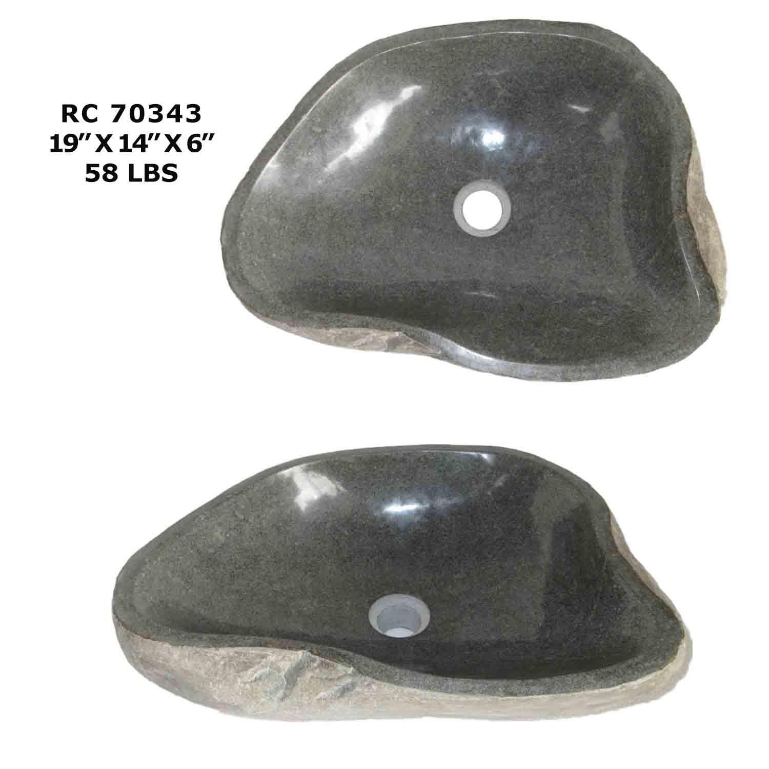 RC70343-Natural River Stone Wash Basin for Bathroom