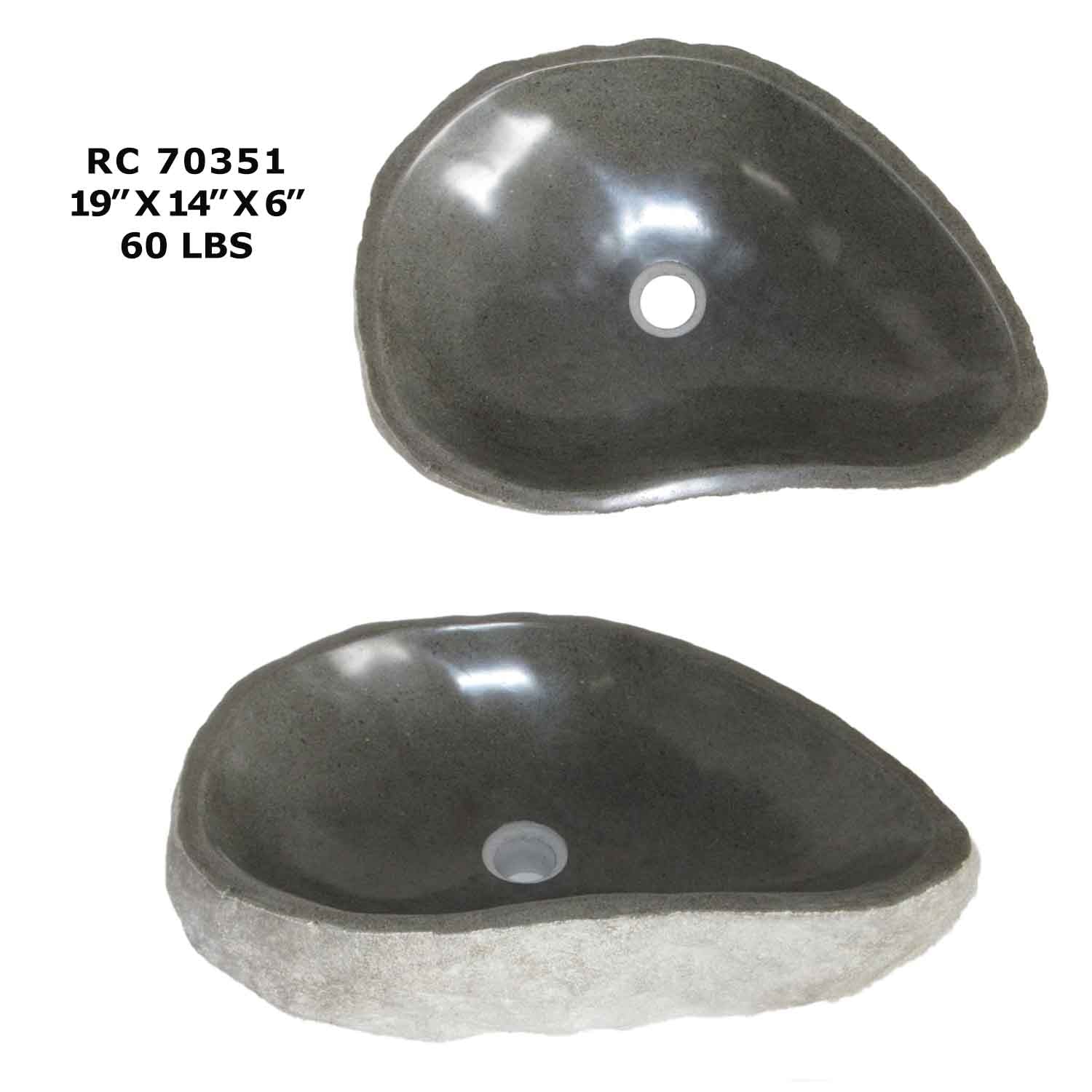 RC70351-Natural River Stone Sink Bowl for Bathroom