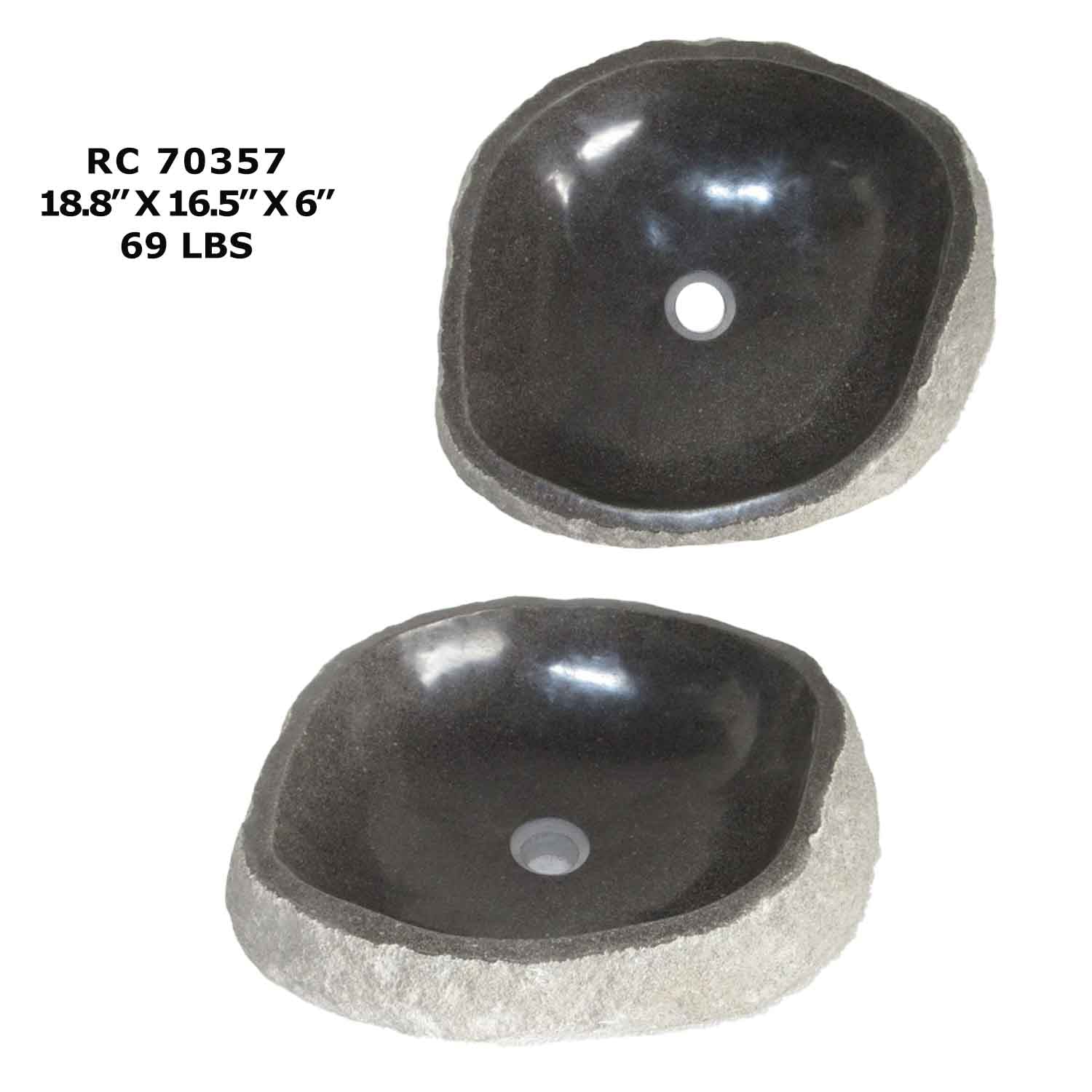 RC70357-Natural River Stone Wash Basin for Bathroom