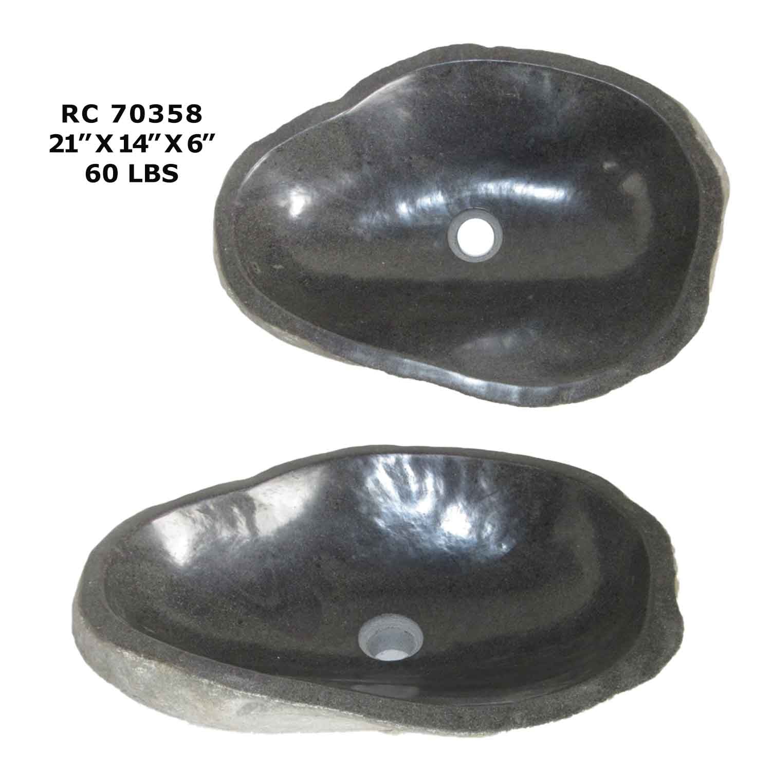 RC70358-Natural River Stone Modern Vessel Sink for Bathroom