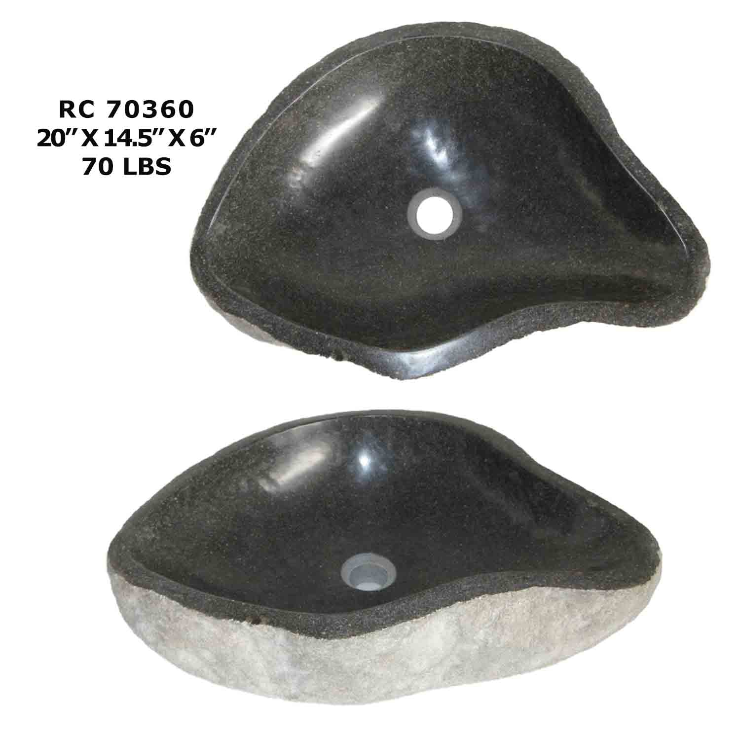 RC70360-Natural Stone Vessel Bathroom Sink | Riverstone Stone Sink