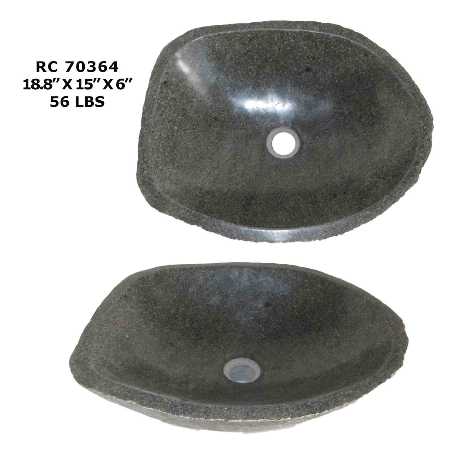 RC70364-Natural River Stone Sink Bowl for Bathroom