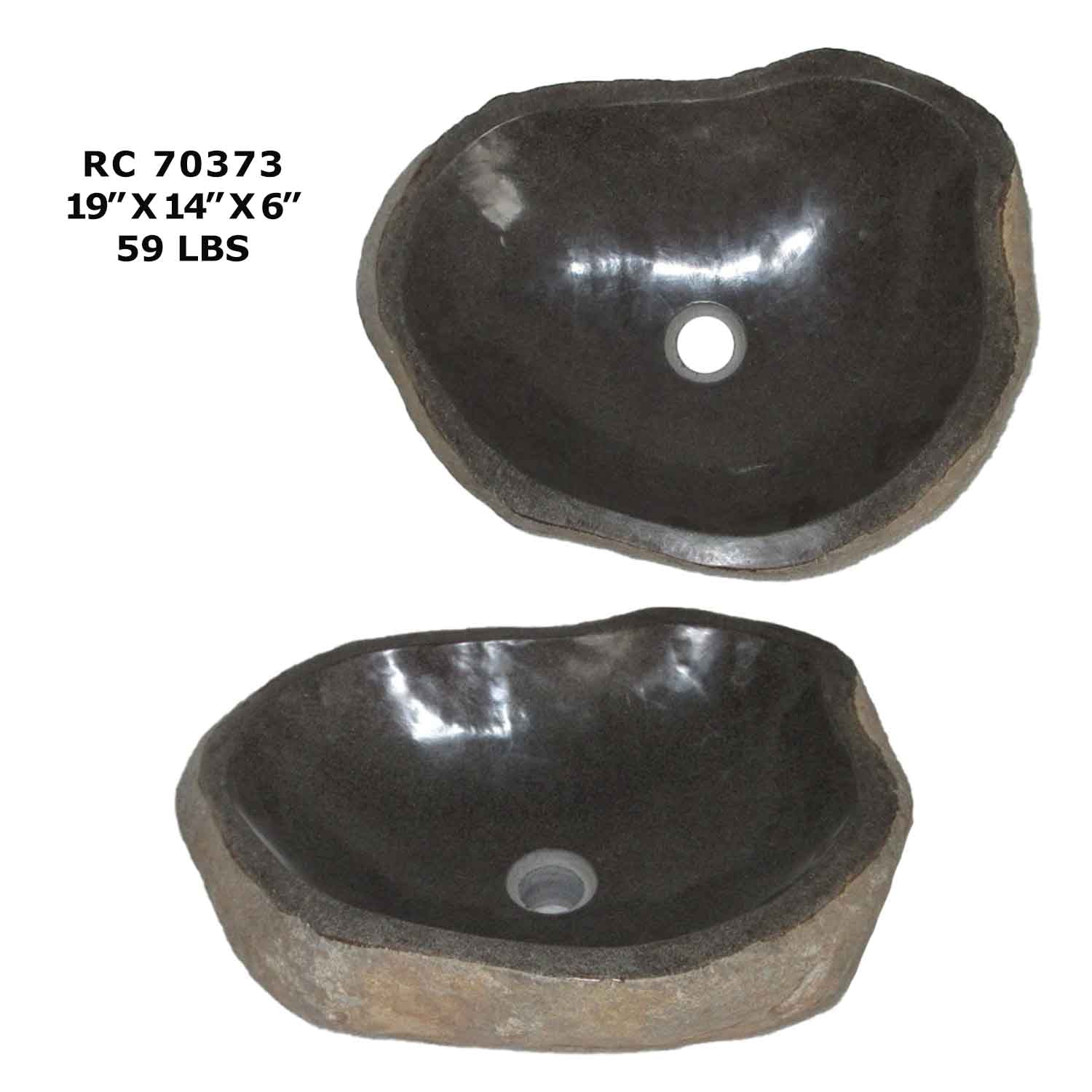 RC70373-Natural River Stone Modern Vessel Sink for Bathroom