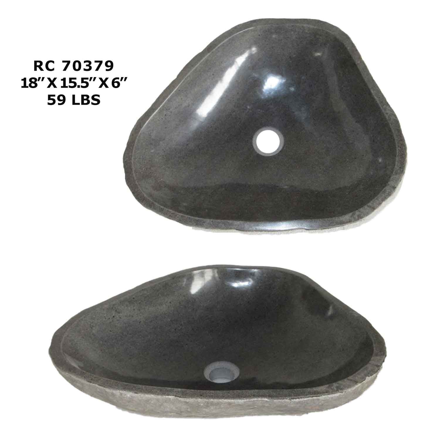 RC70379-Rock Vessel Sink | Natural River Stone Sink for Bathroom