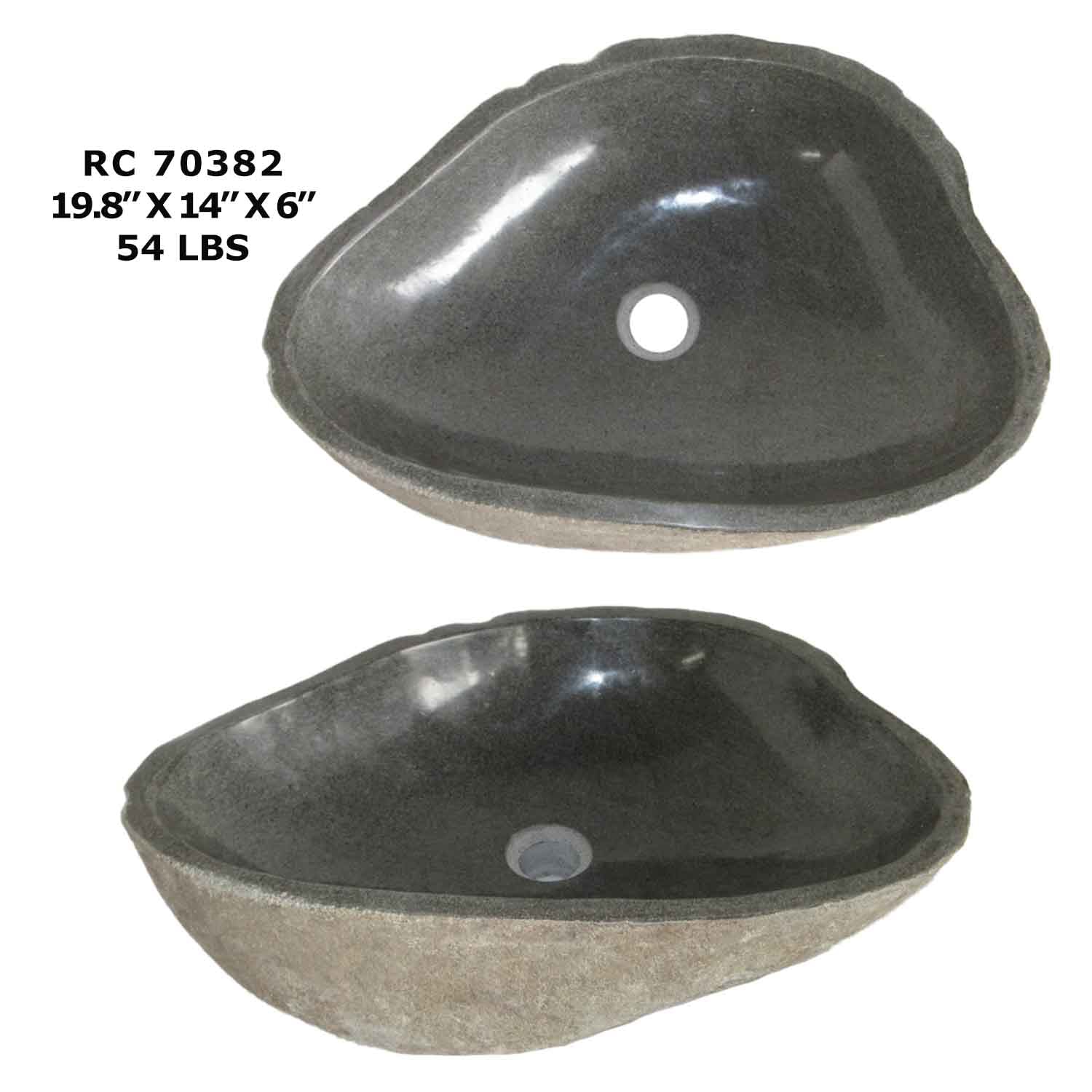 RC70382-Natural River Stone Modern Vessel Sink for Bathroom