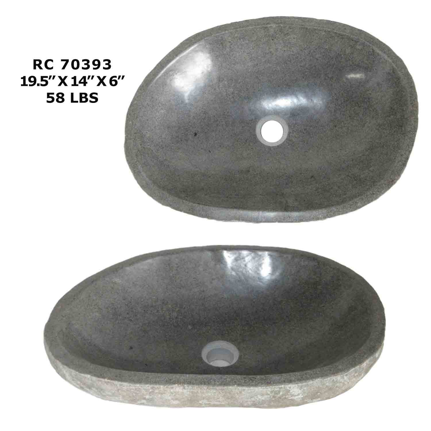 RC70393-Natural River Stone Basin Sink for Bathroom