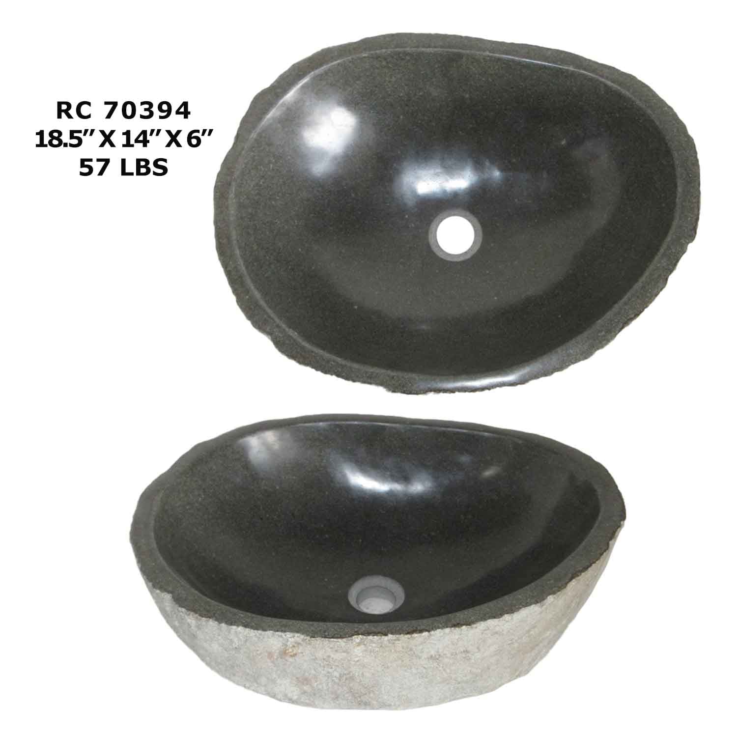 RC70394-Natural River Stone Sink Bowl for Bathroom