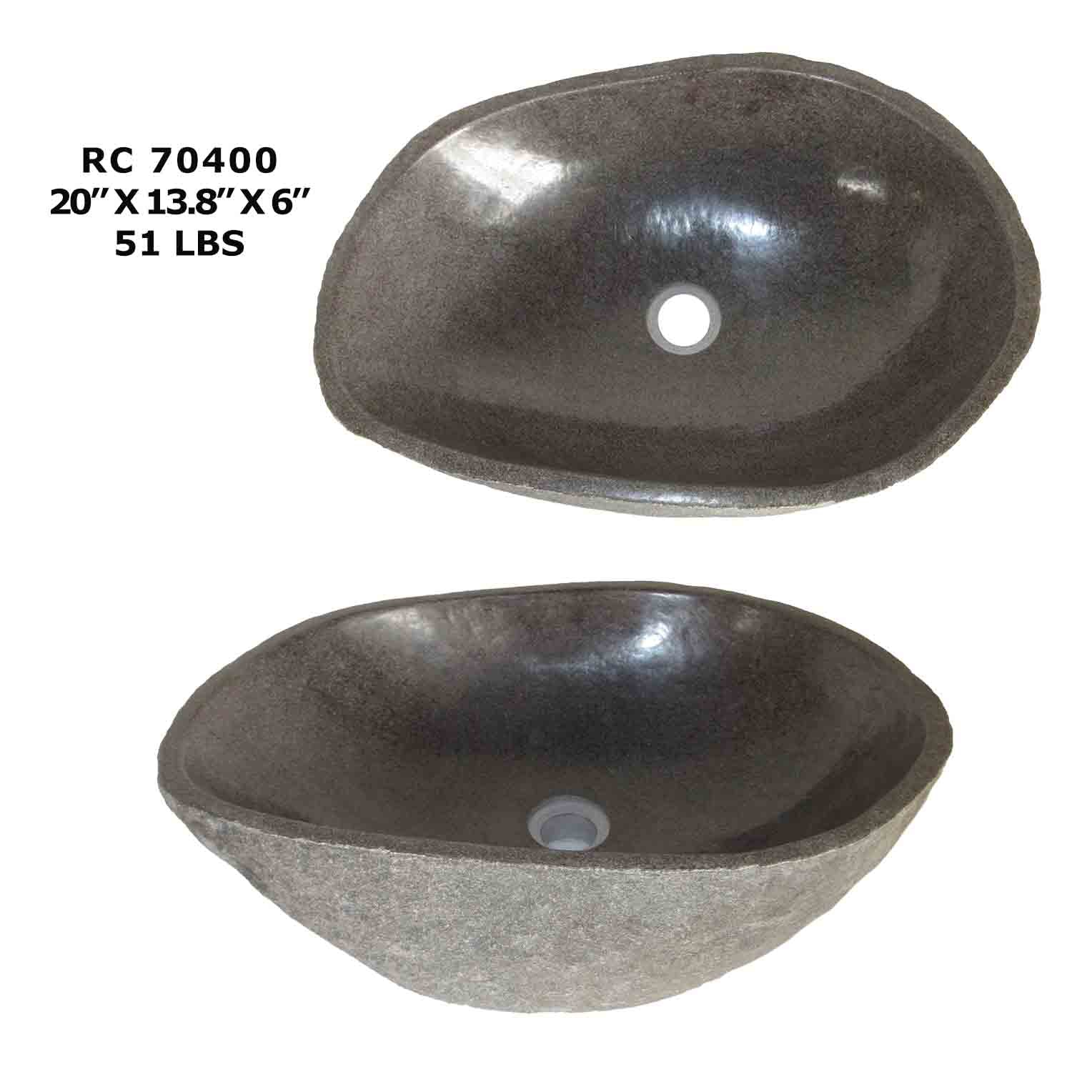 RC70400-Natural Stone Vessel Bathroom Sink | Riverstone Stone Sink