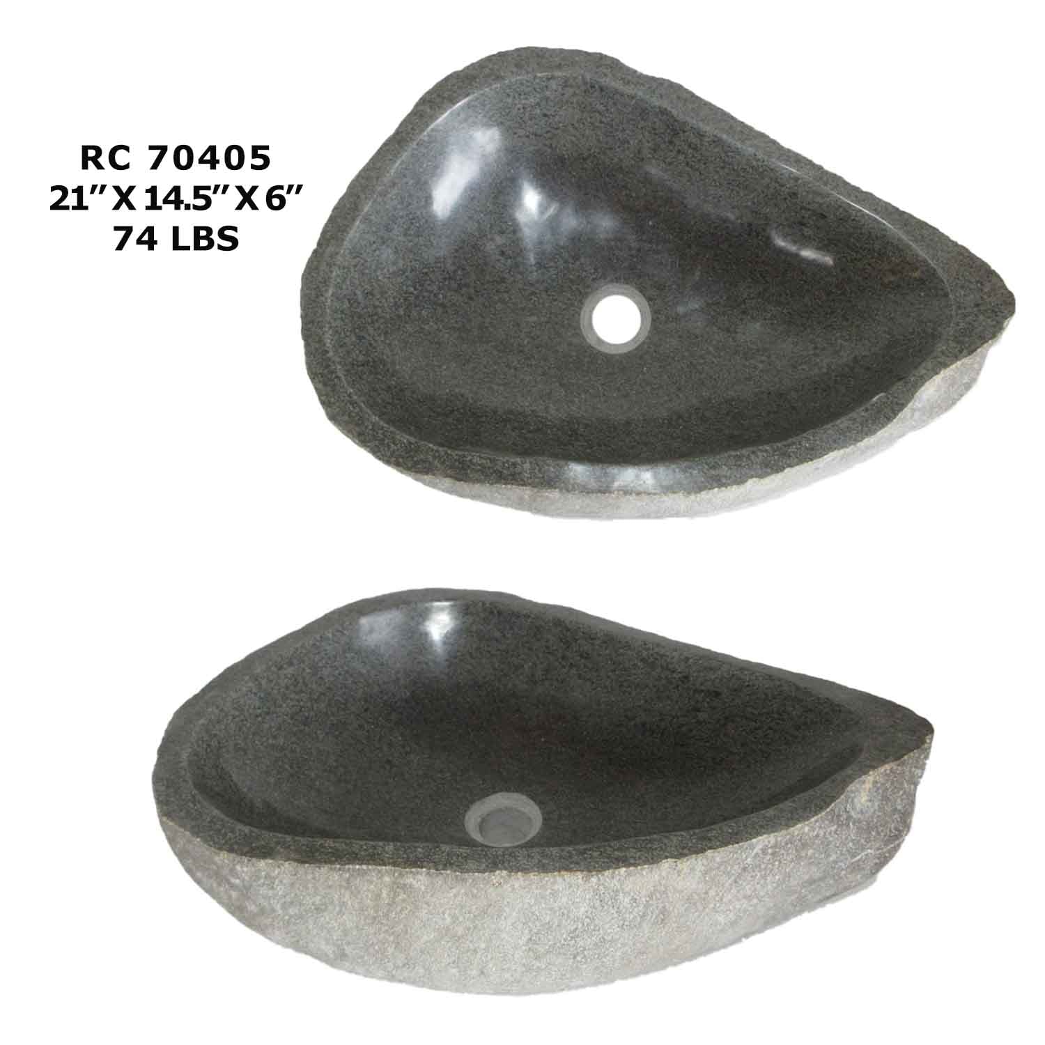 RC70405-Rock Vessel Sink | Natural River Stone Sink for Bathroom