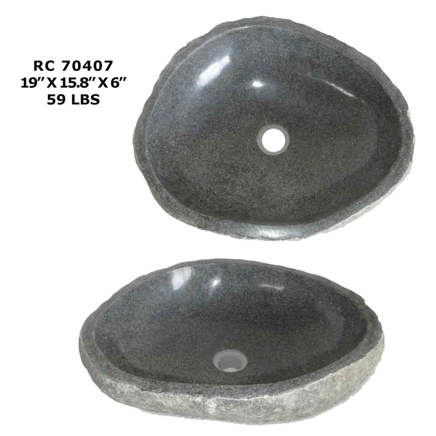 RC70407-Natural River Stone Sink Bowl for Bathroom