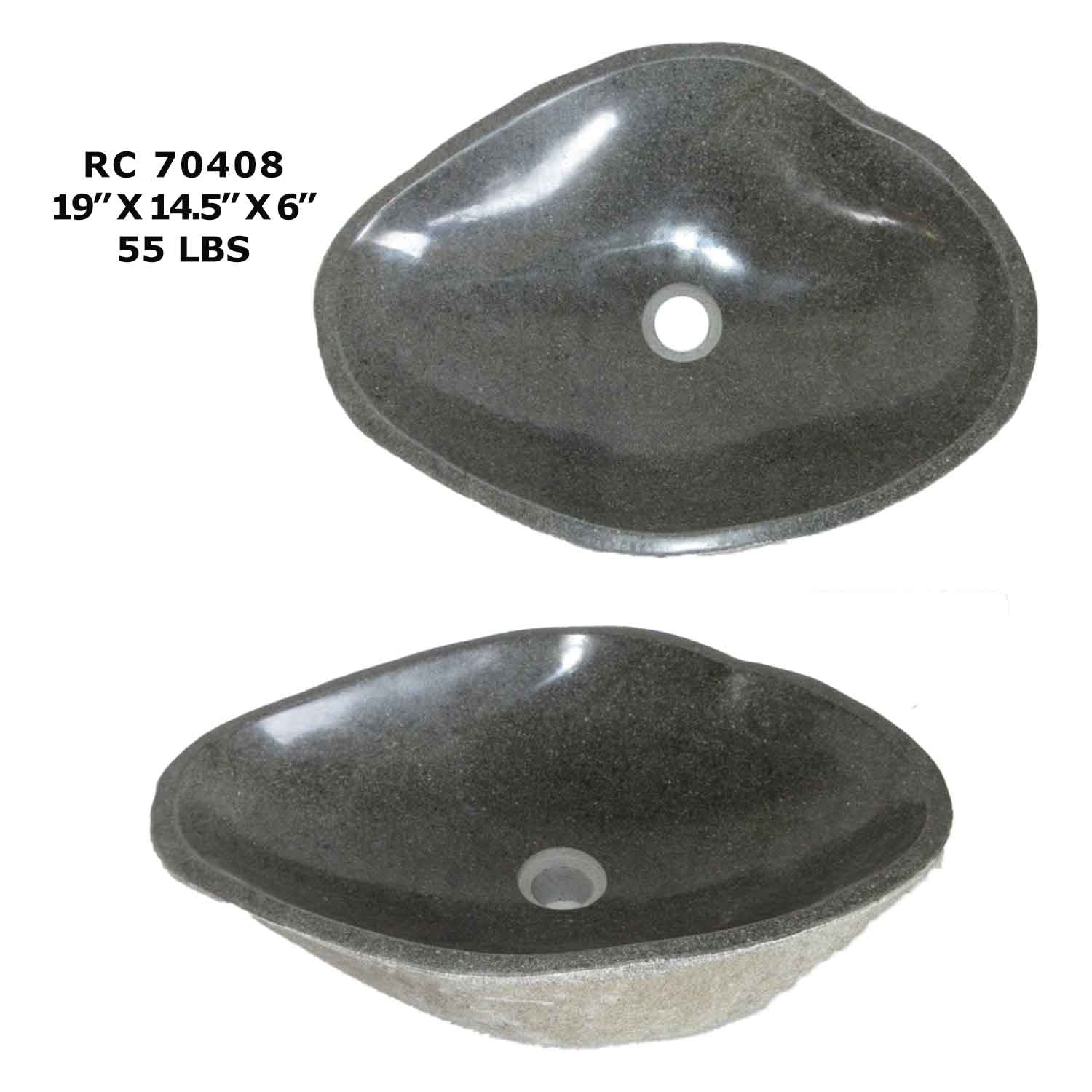RC70408-Natural River Stone Sink Bowl for Bathroom