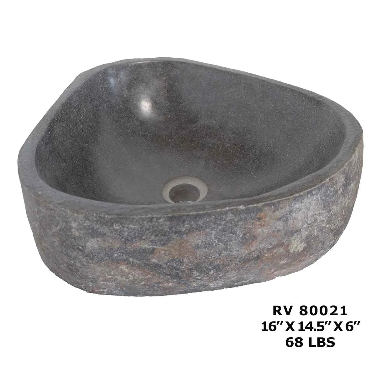 RV80021-Oval Bathroom Sink - River Stone Wash Basin Sink
