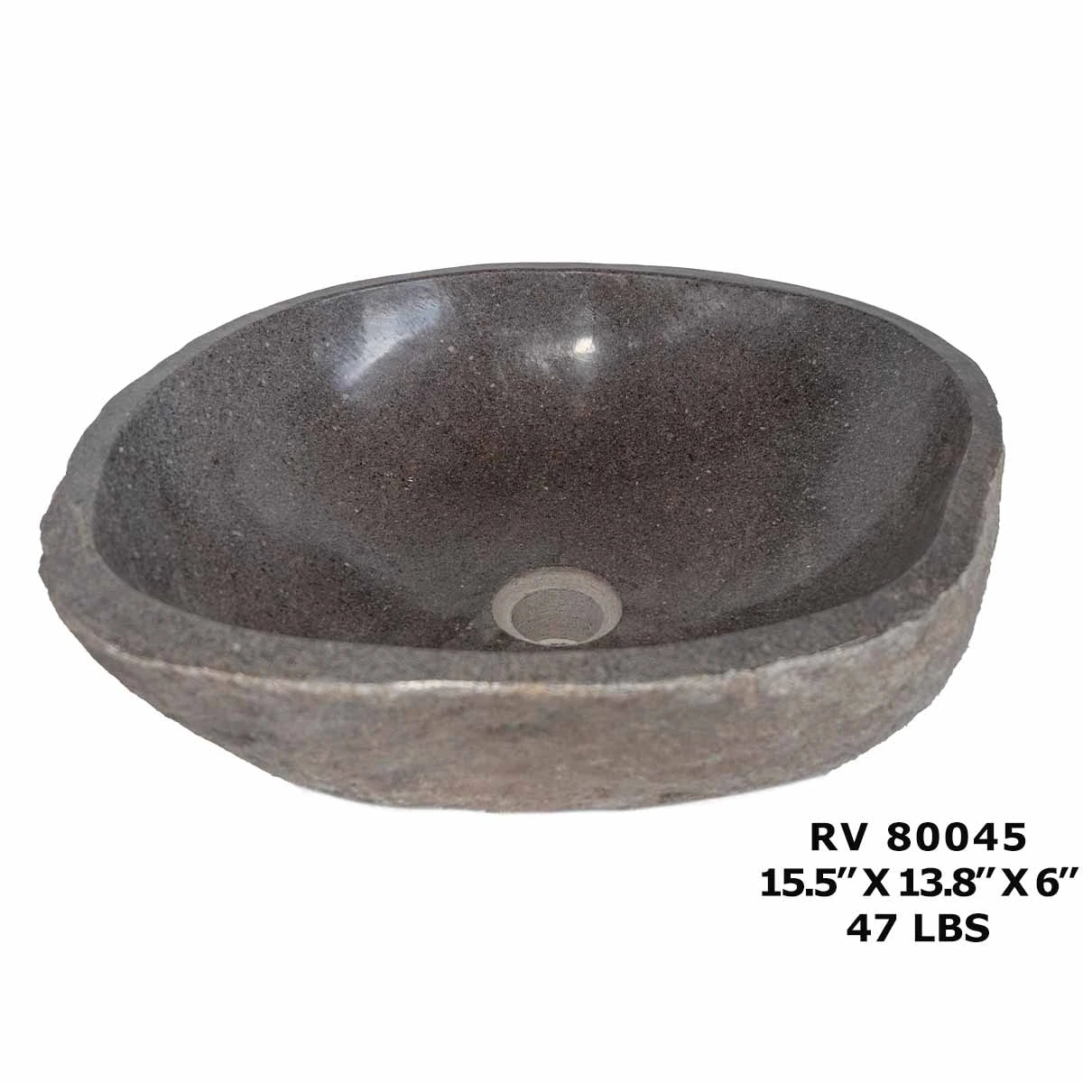 RV80045-Natural River Stone Unique Vessel Sink - Wash Basin Sink