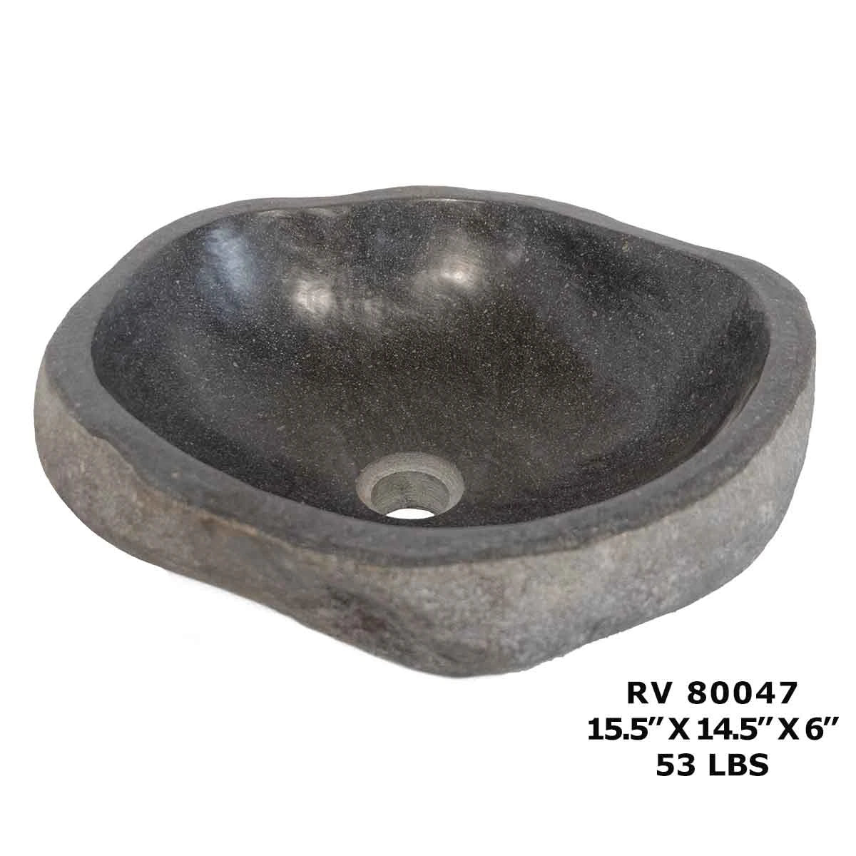 RV80047-Natural Stone Kitchen Sink Basin, Oval Bathroom Sink