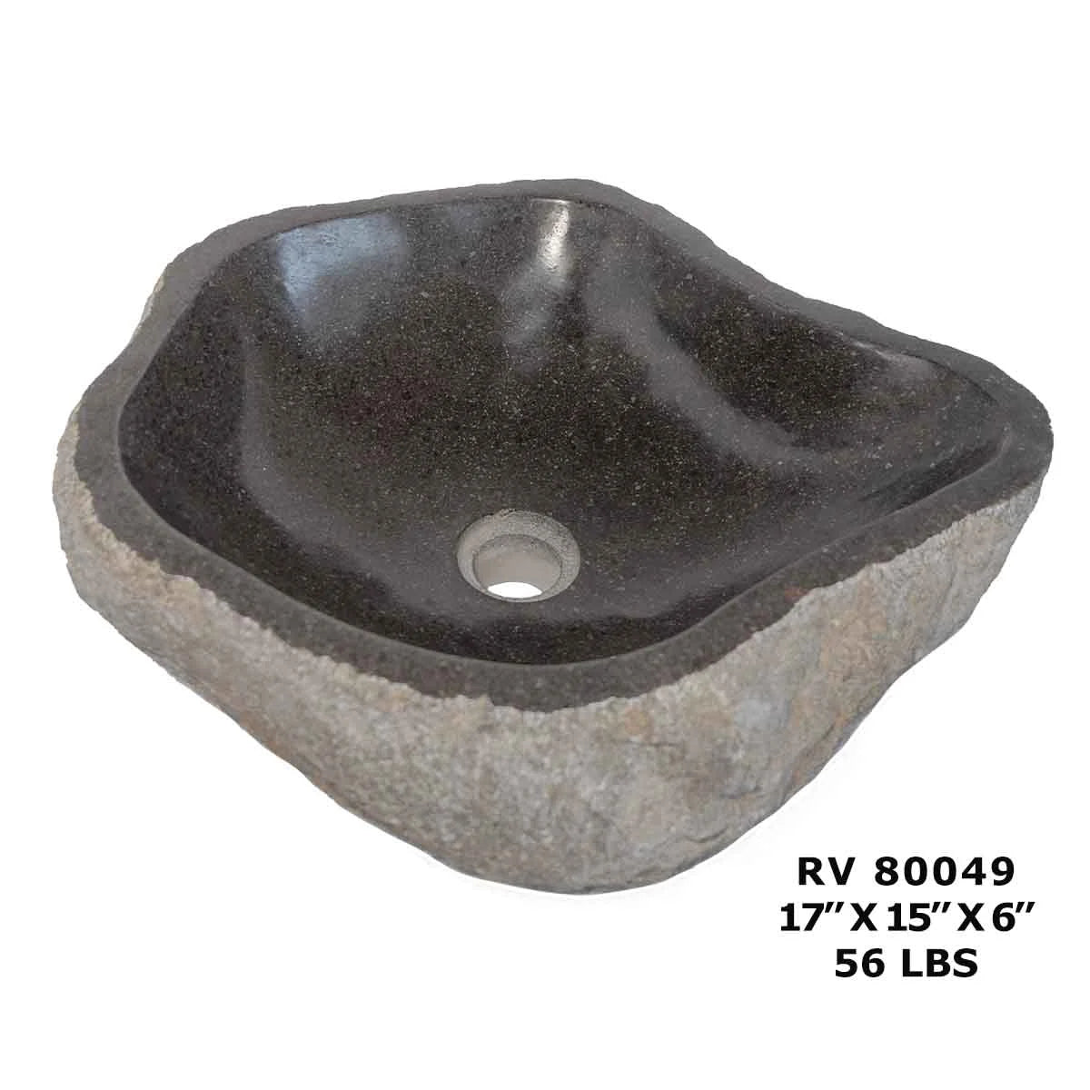 RV80049-Natural River Stone Bathroom Wash Basin - River Stone Sink Basin