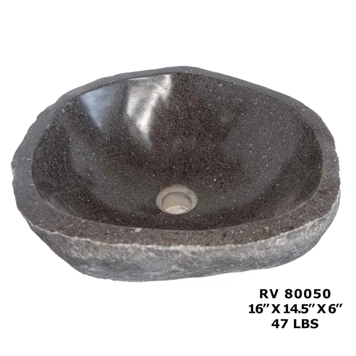 RV80050-River Stone Oval Sink - Wash Basin Sink for Bathroom