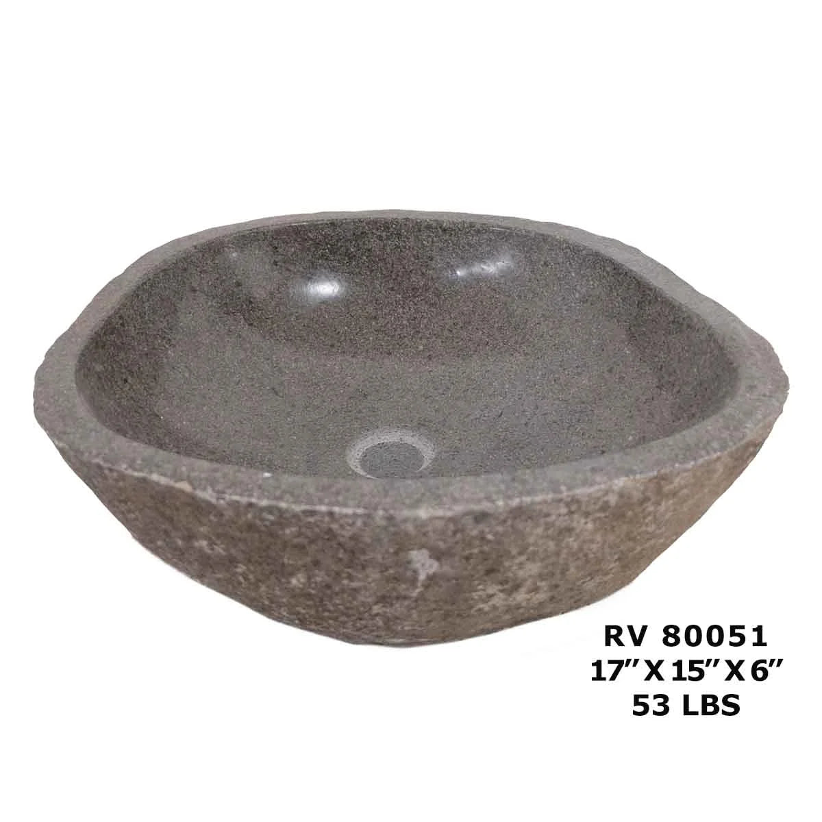 RV80051-River Stone Vessel Sink for Bathroom - Wash Basin