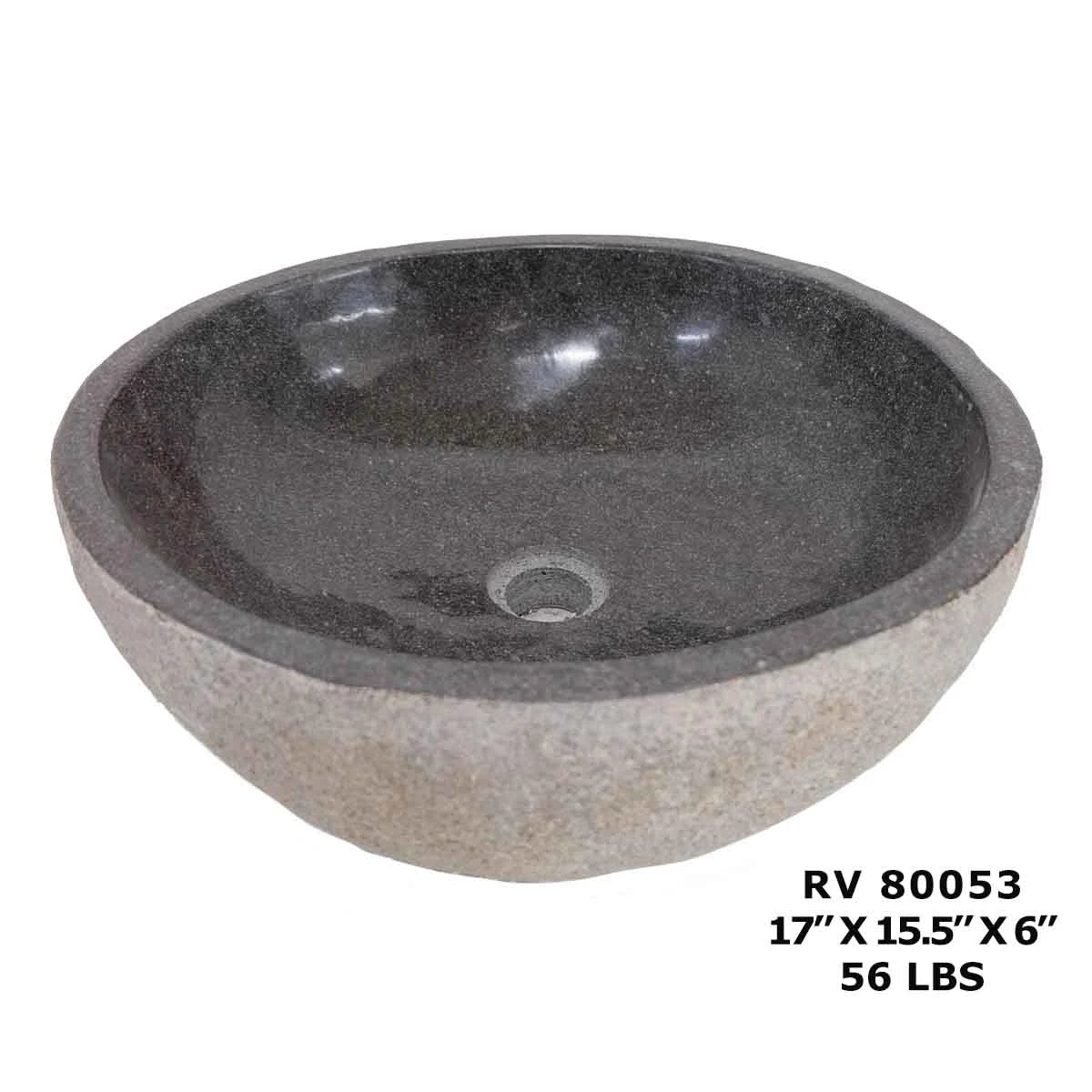 RV80053-Natural River Stone Unique Vessel Sink - Wash Basin Sink