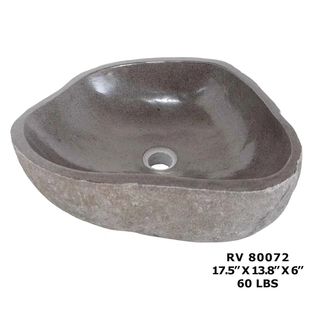 RV80072-Modern Vessel Sink - River Stone Wash Basin Sink