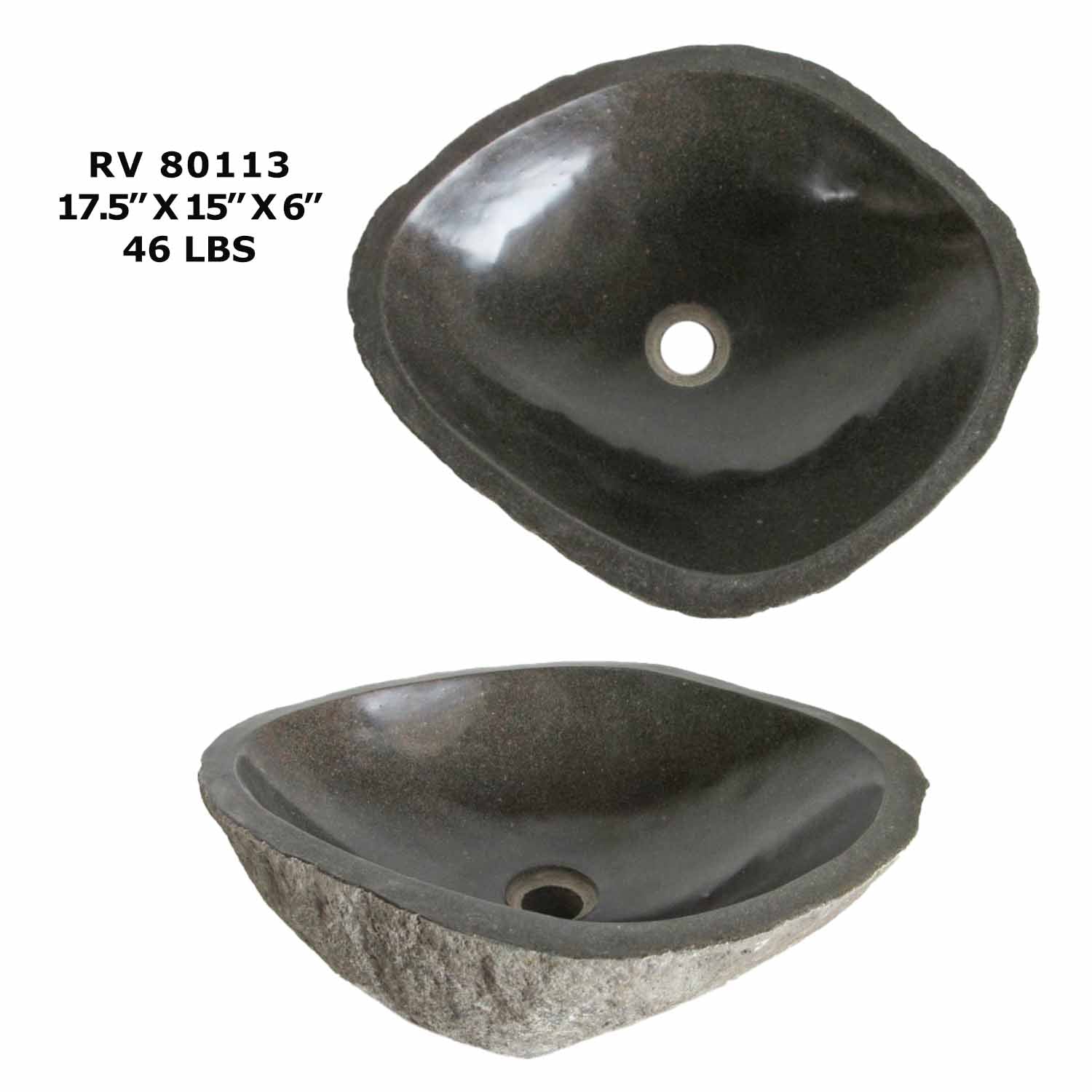 RV80113-Oval Bathroom Sink - River Stone Wash Basin Sink