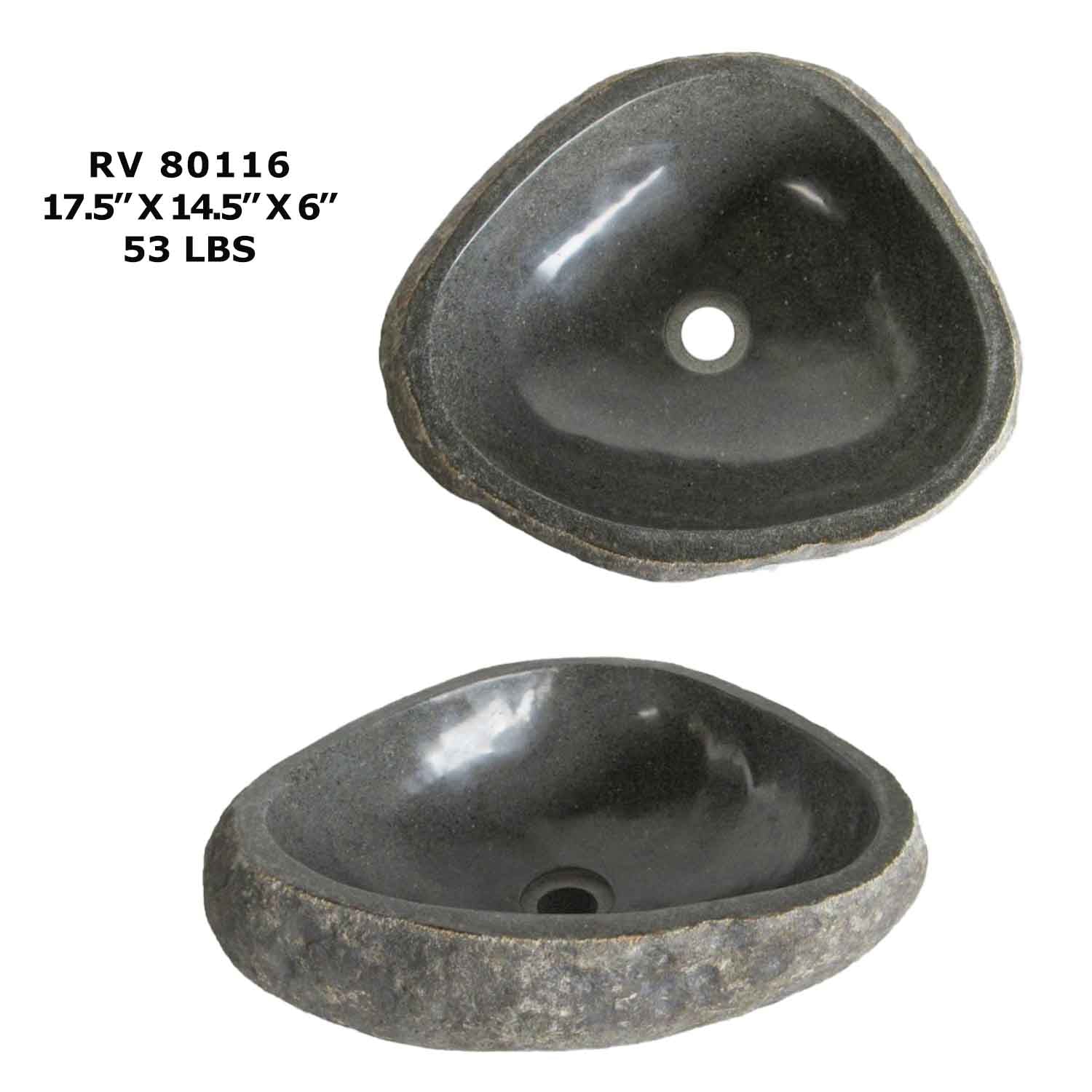 RV80116-Natural River Stone Unique Vessel Sink - Wash Basin Sink