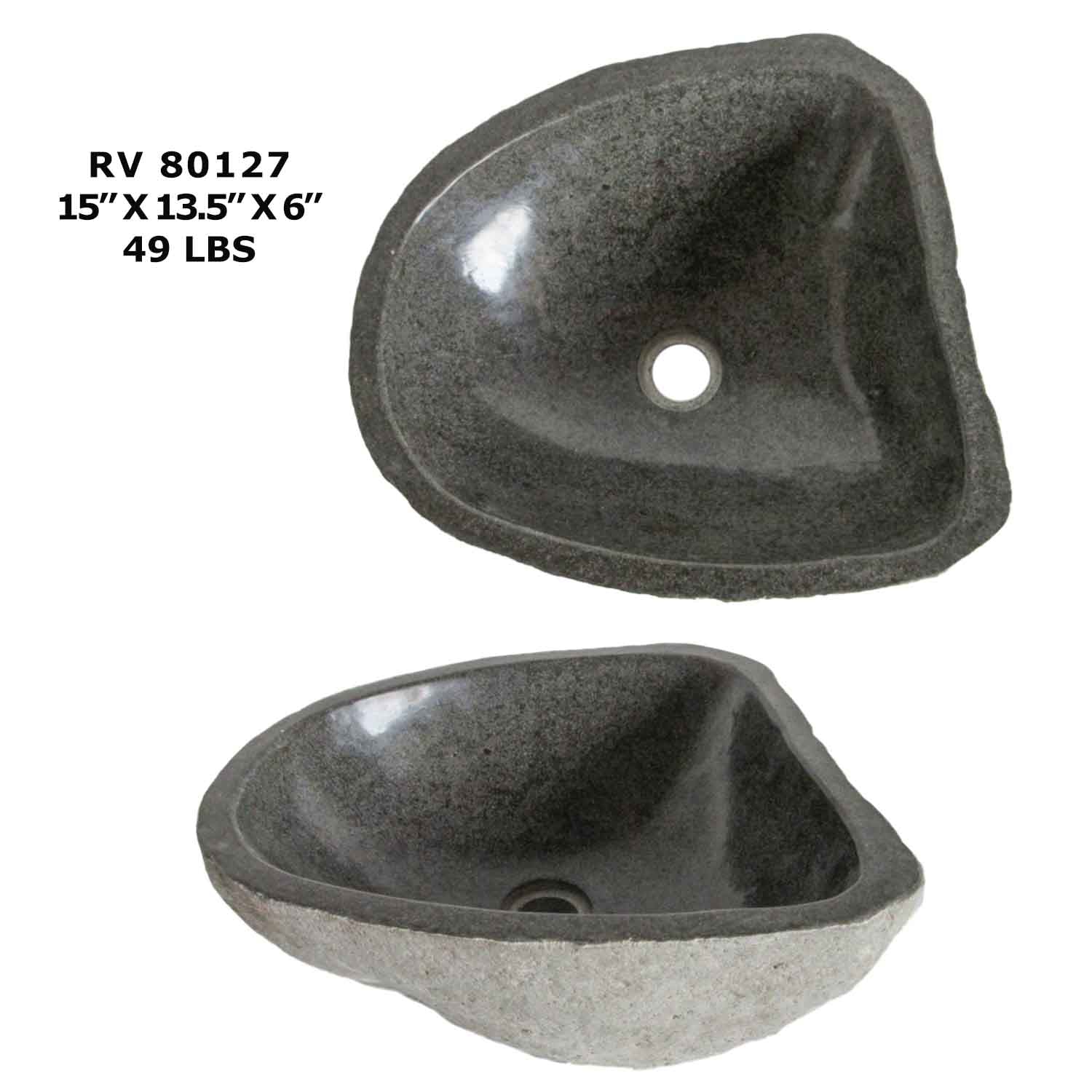 RV80127-River Stone Sink Bathroom Vessel Sink