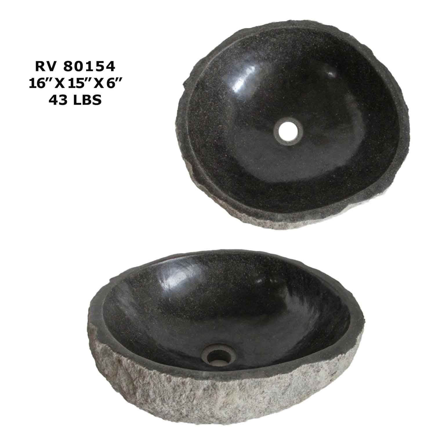 RV80154-Modern Vessel Sink - River Stone Wash Basin Sink