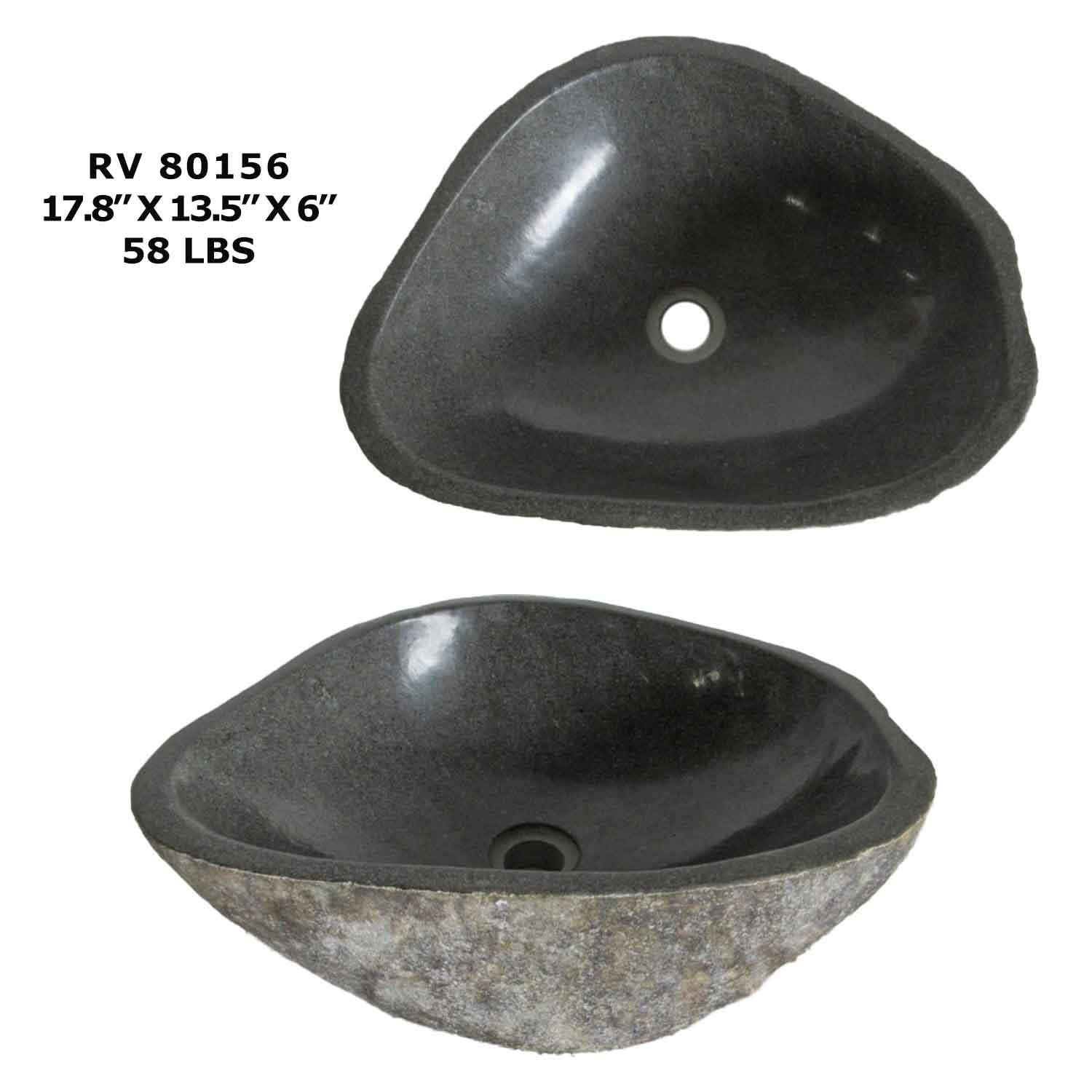 RV80156-Modern Vessel Sink - River Stone Wash Basin Sink