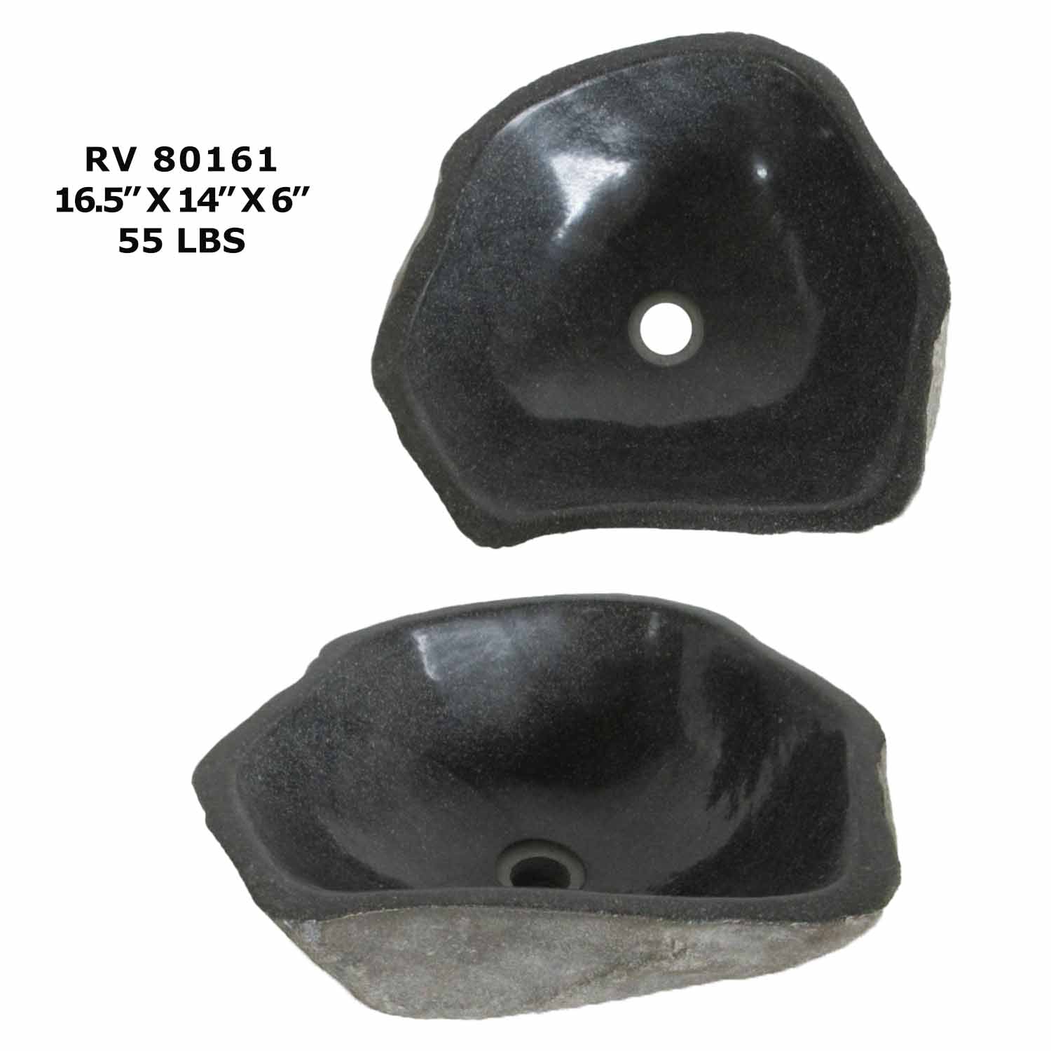 RV80161-Modern Vessel Sink - River Stone Wash Basin Sink