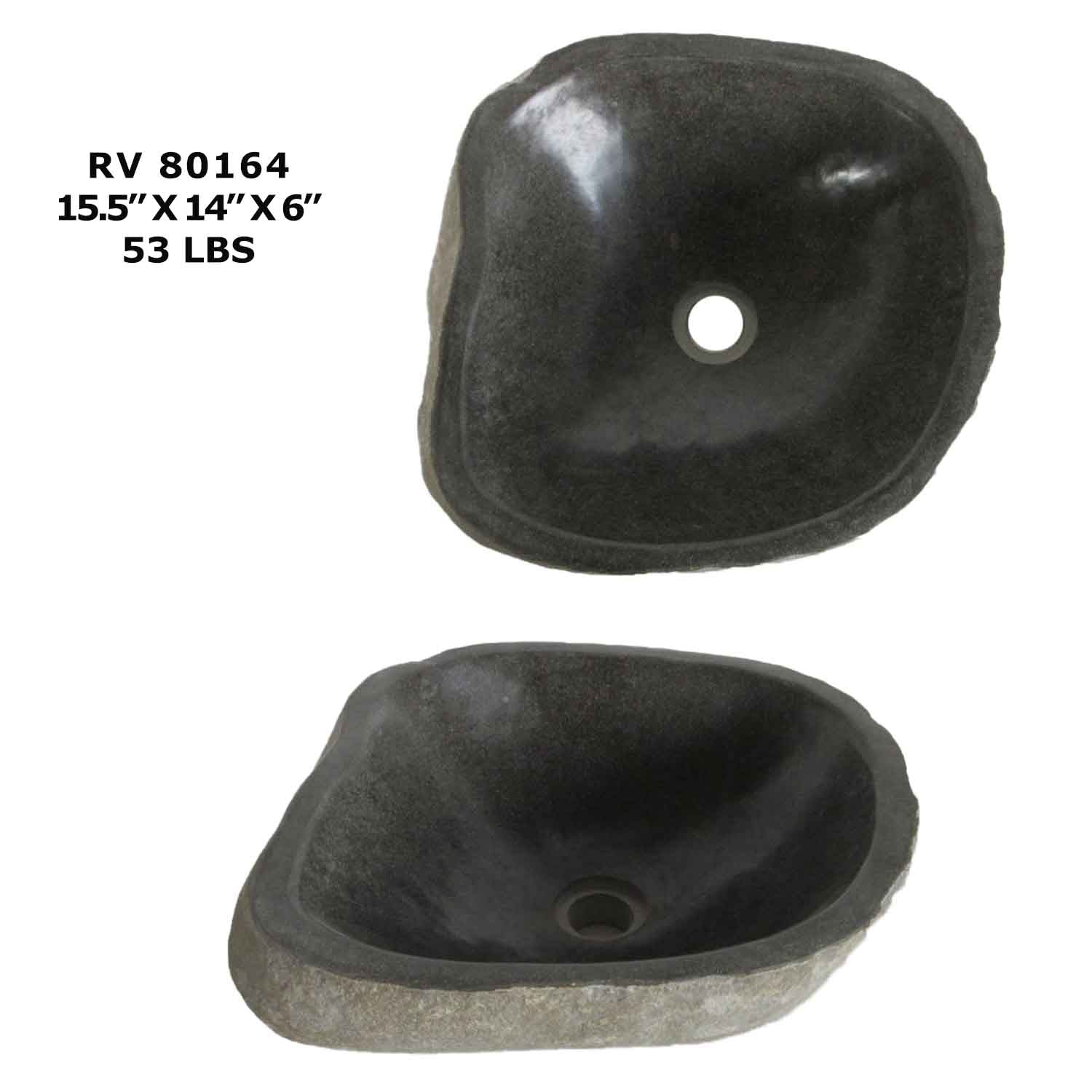 RV80164-Modern Vessel Sink - River Stone Wash Basin Sink