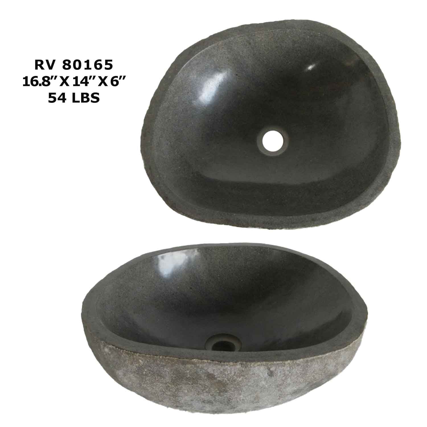 RV80165-Modern Vessel Sink - River Stone Wash Basin Sink