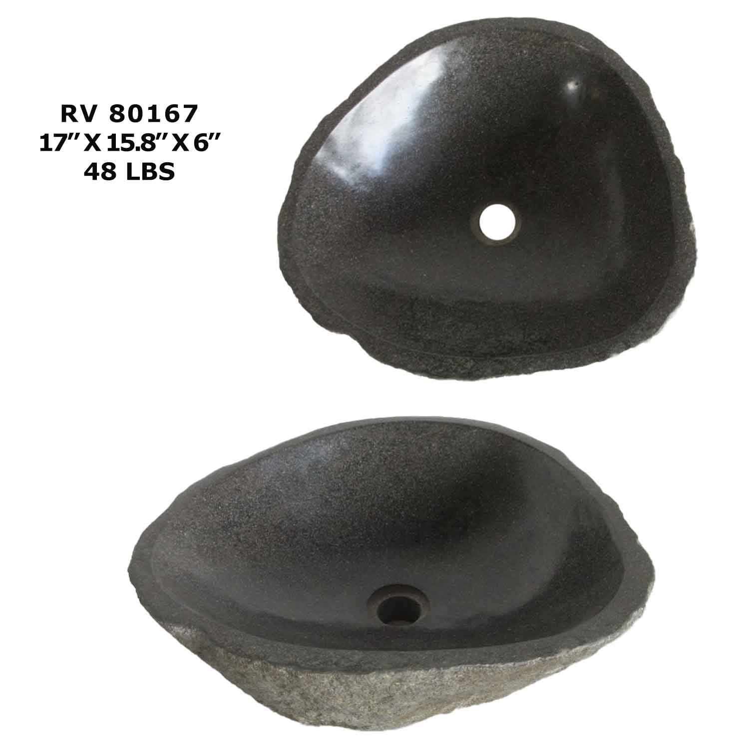 RV80167-Modern Vessel Sink - River Stone Wash Basin Sink