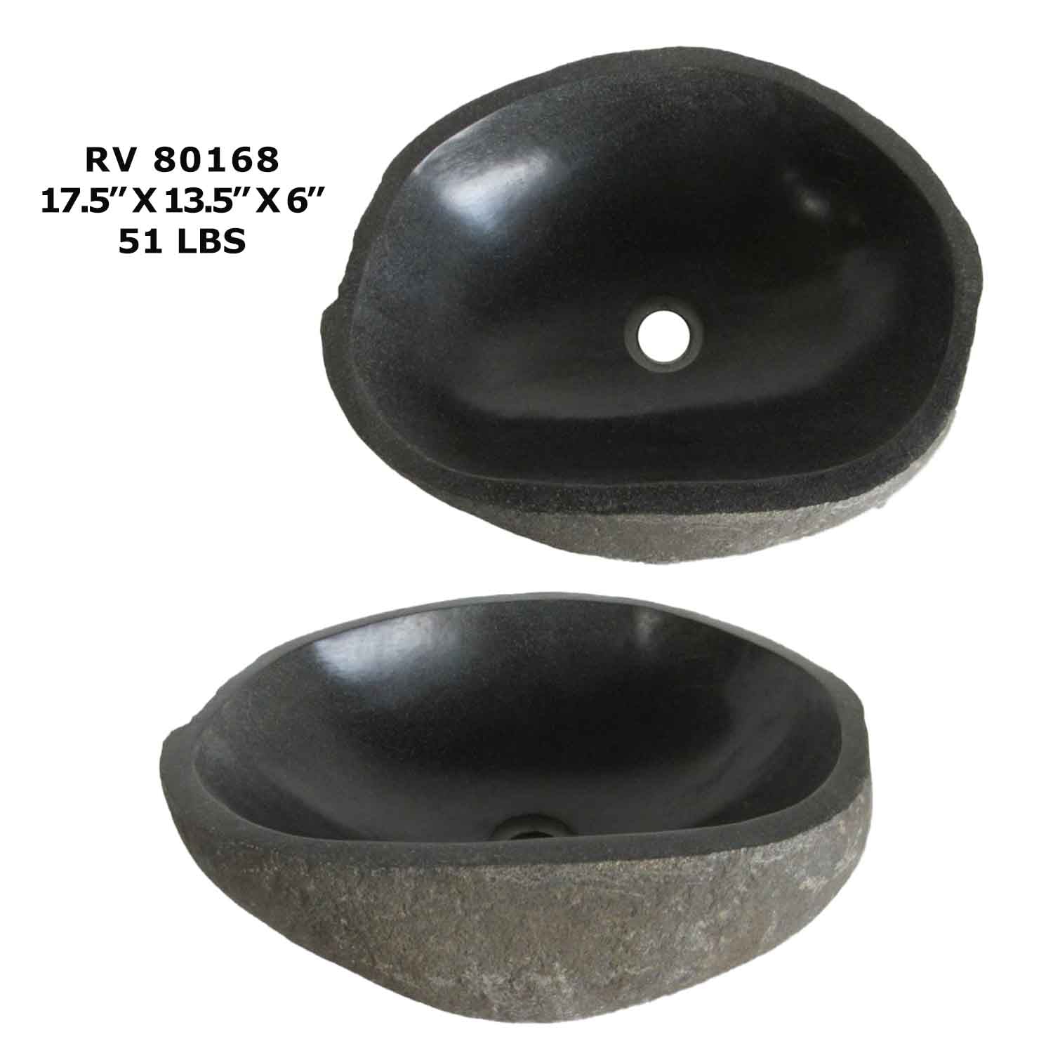 RV80168-Modern Vessel Sink - River Stone Wash Basin Sink