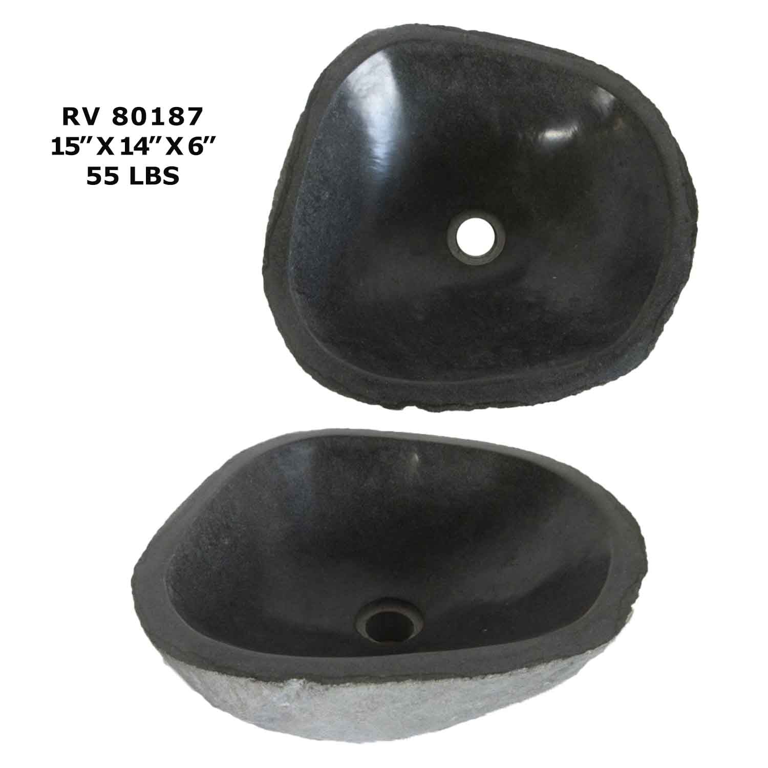 RV80187-River Stone Vessel Sink for Bathroom - Wash Basin