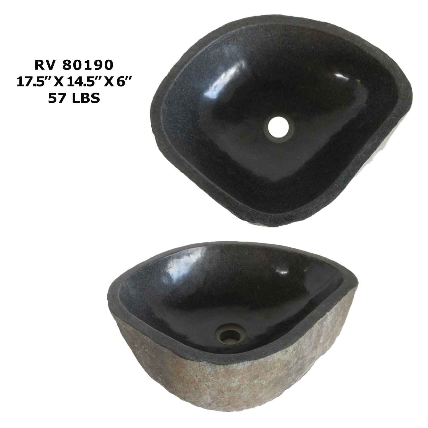RV80190-River Stone Sink Bathroom Vessel Sink