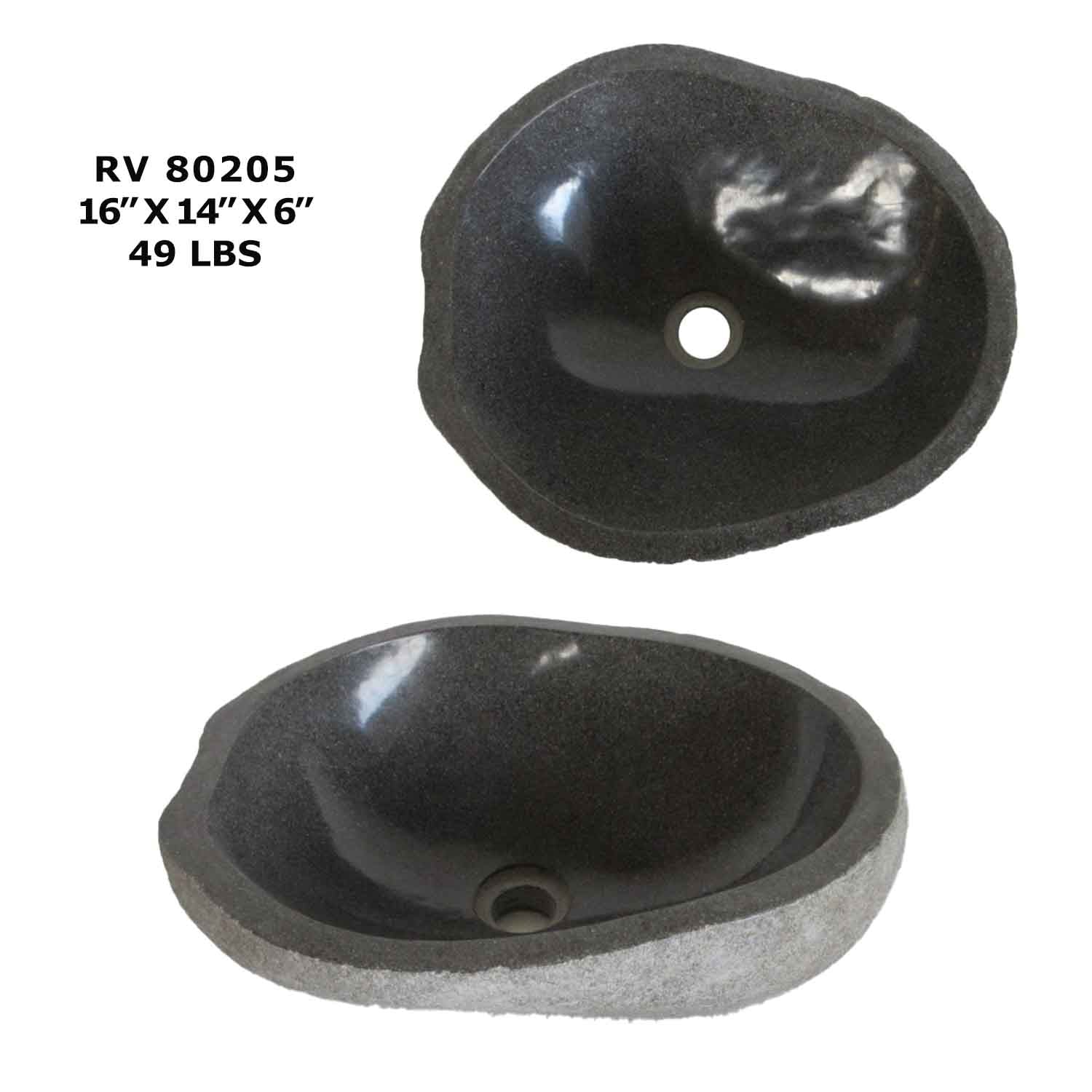 RV80205-Modern Vessel Sink - River Stone Wash Basin Sink