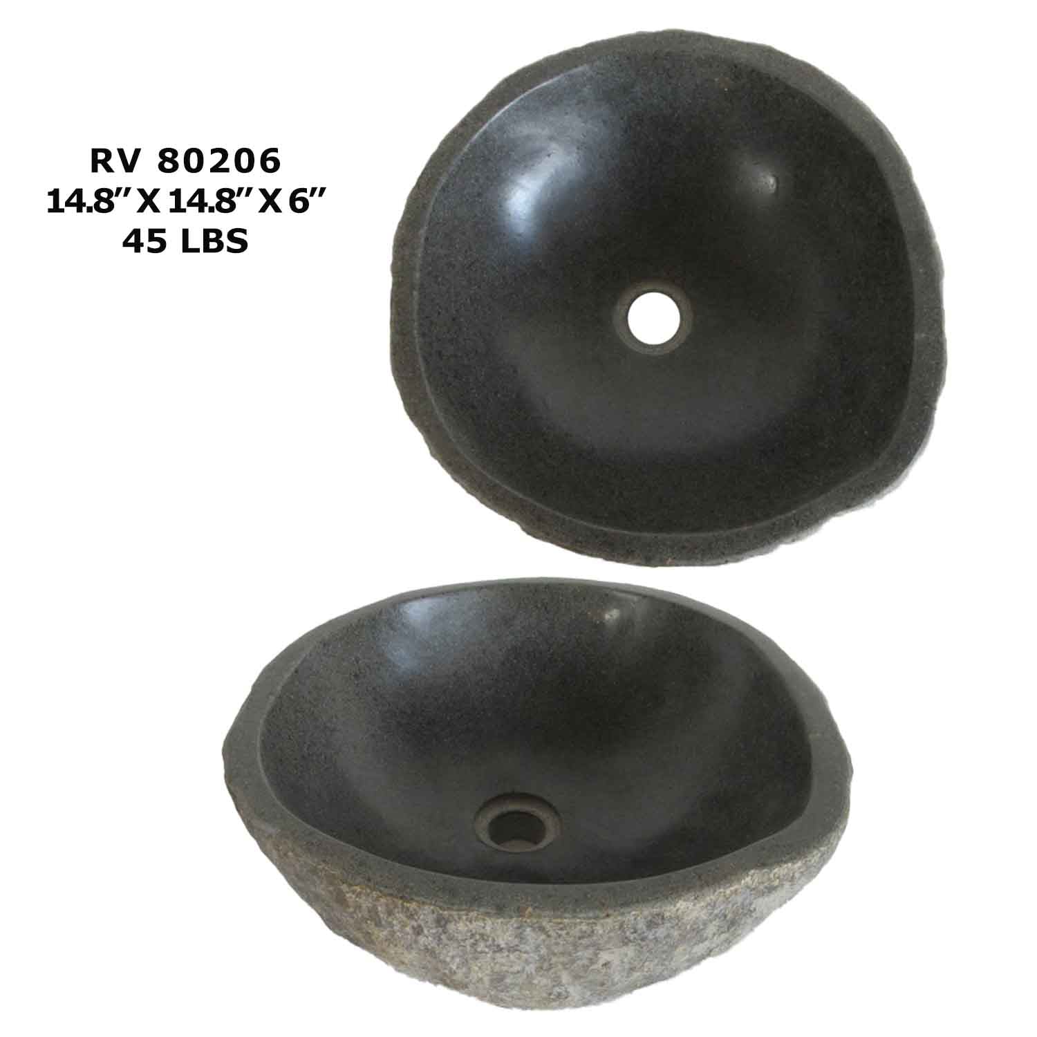 RV80206-Modern Vessel Sink - River Stone Wash Basin Sink