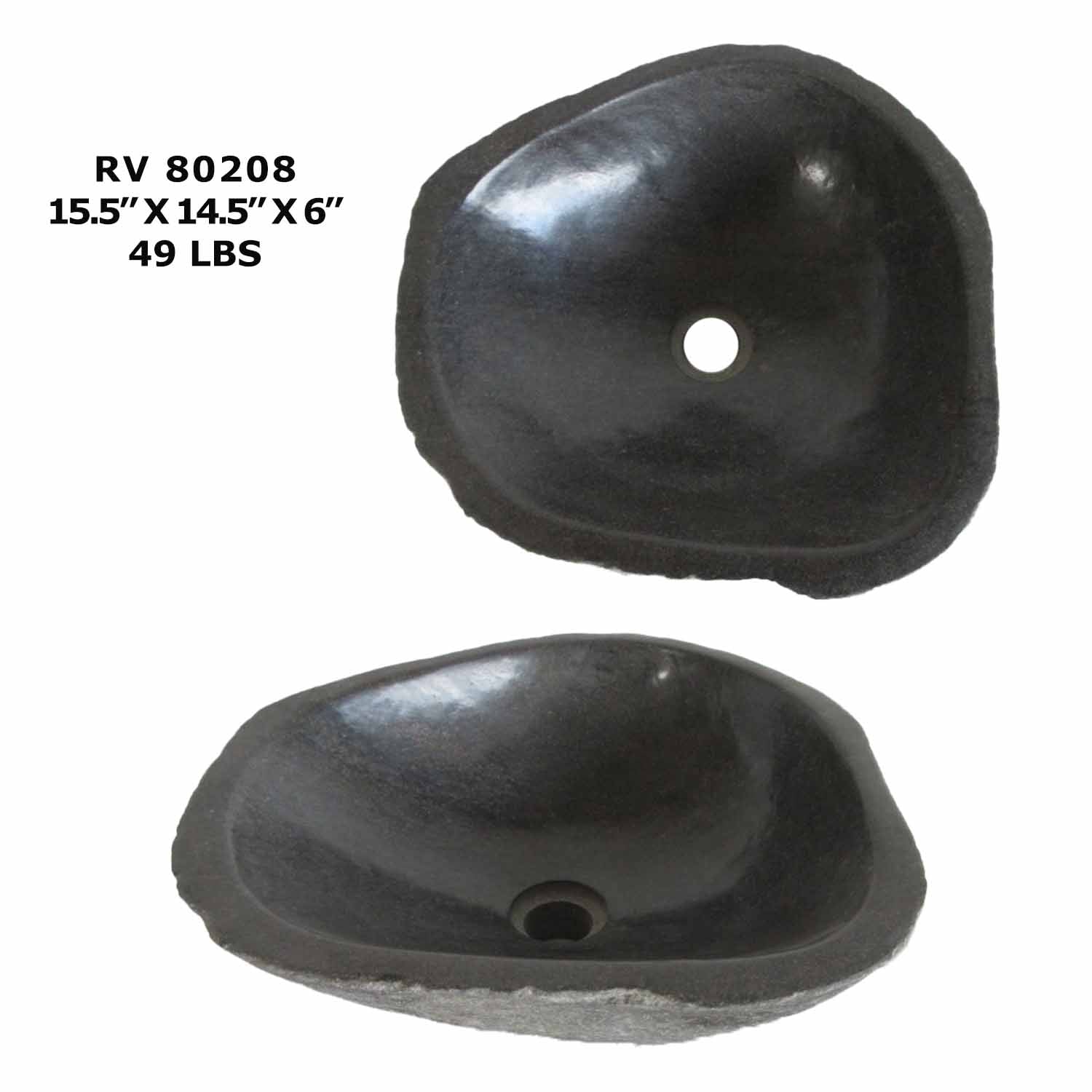 RV80208-Modern Vessel Sink - River Stone Wash Basin Sink