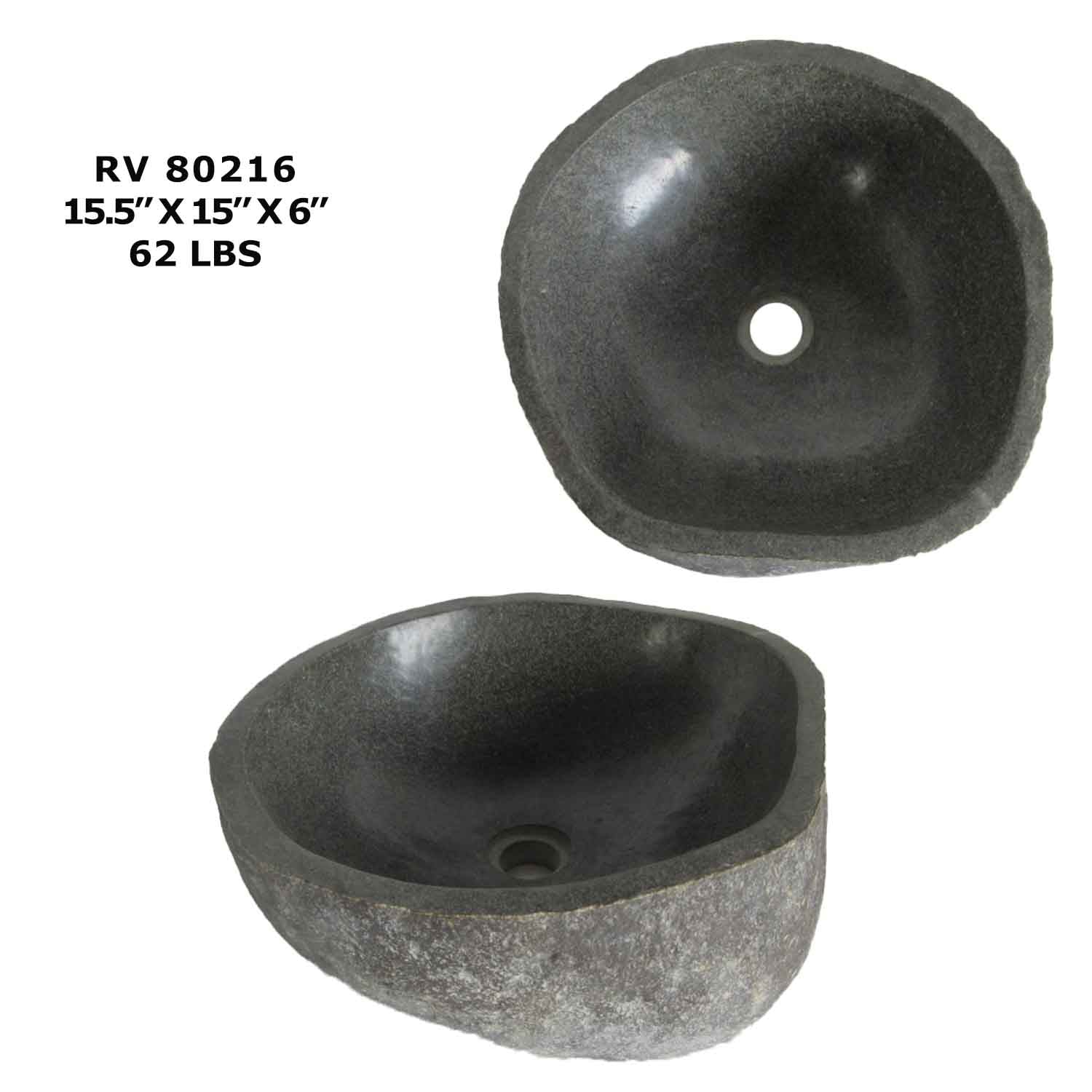 RV80216-River Stone Vessel Sink for Bathroom - Wash Basin