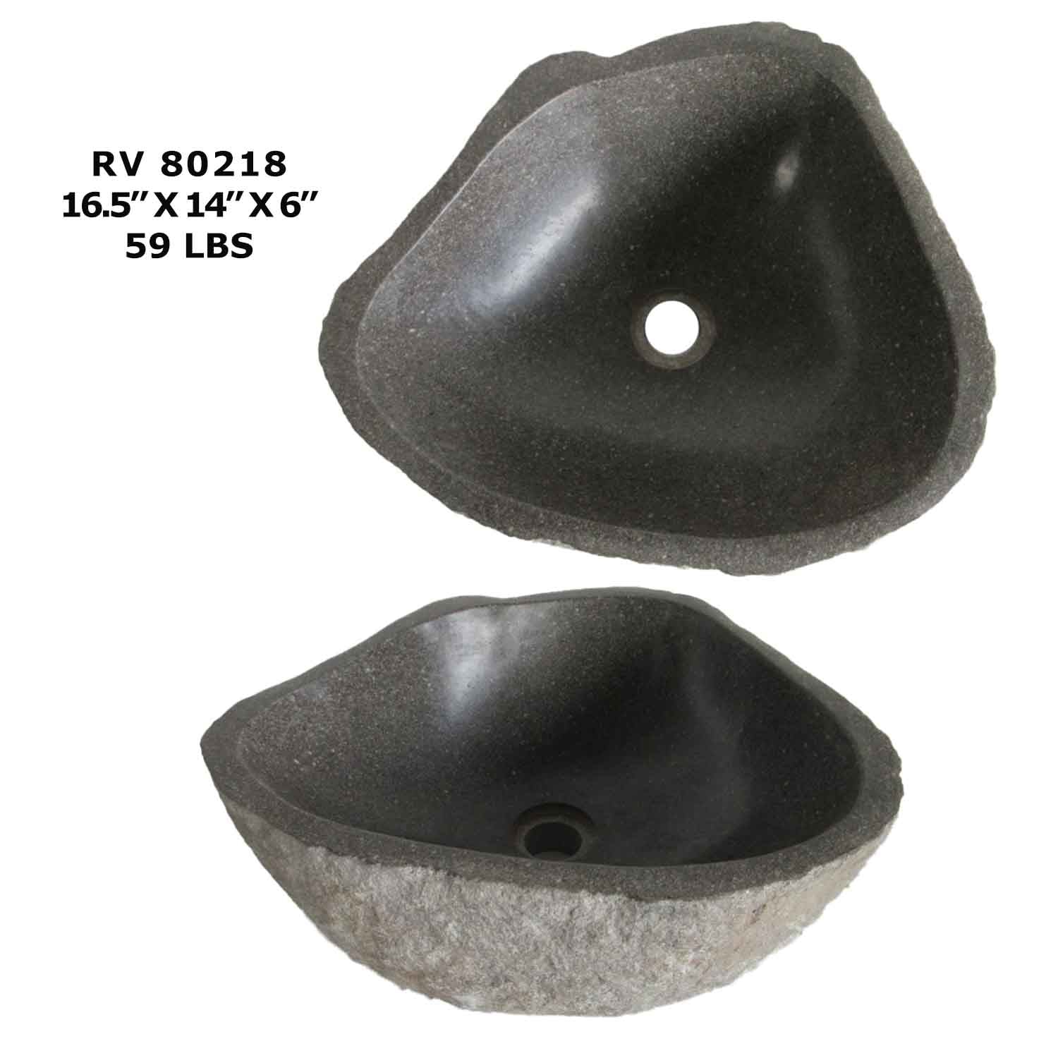 RV80218-Natural Stone Grey Bathroom Sink - River Stone Sink