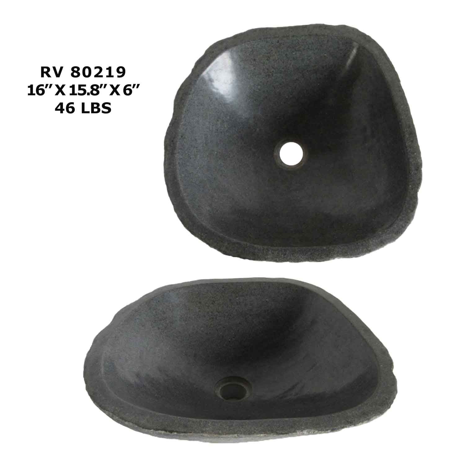 RV80219-Natural Stone Kitchen Sink Basin, Oval Bathroom Sink