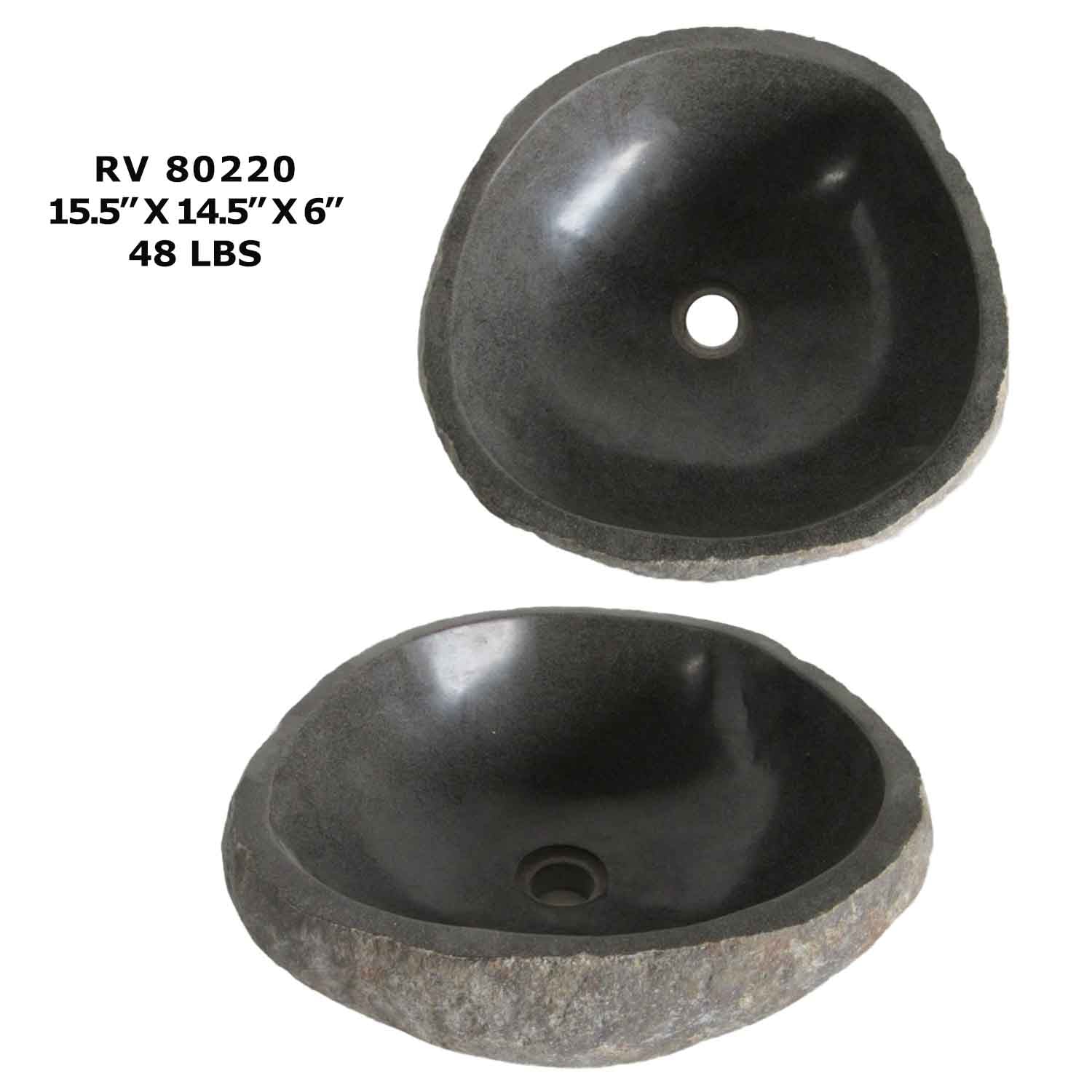 RV80220-Oval Bathroom Sink - River Stone Wash Basin Sink
