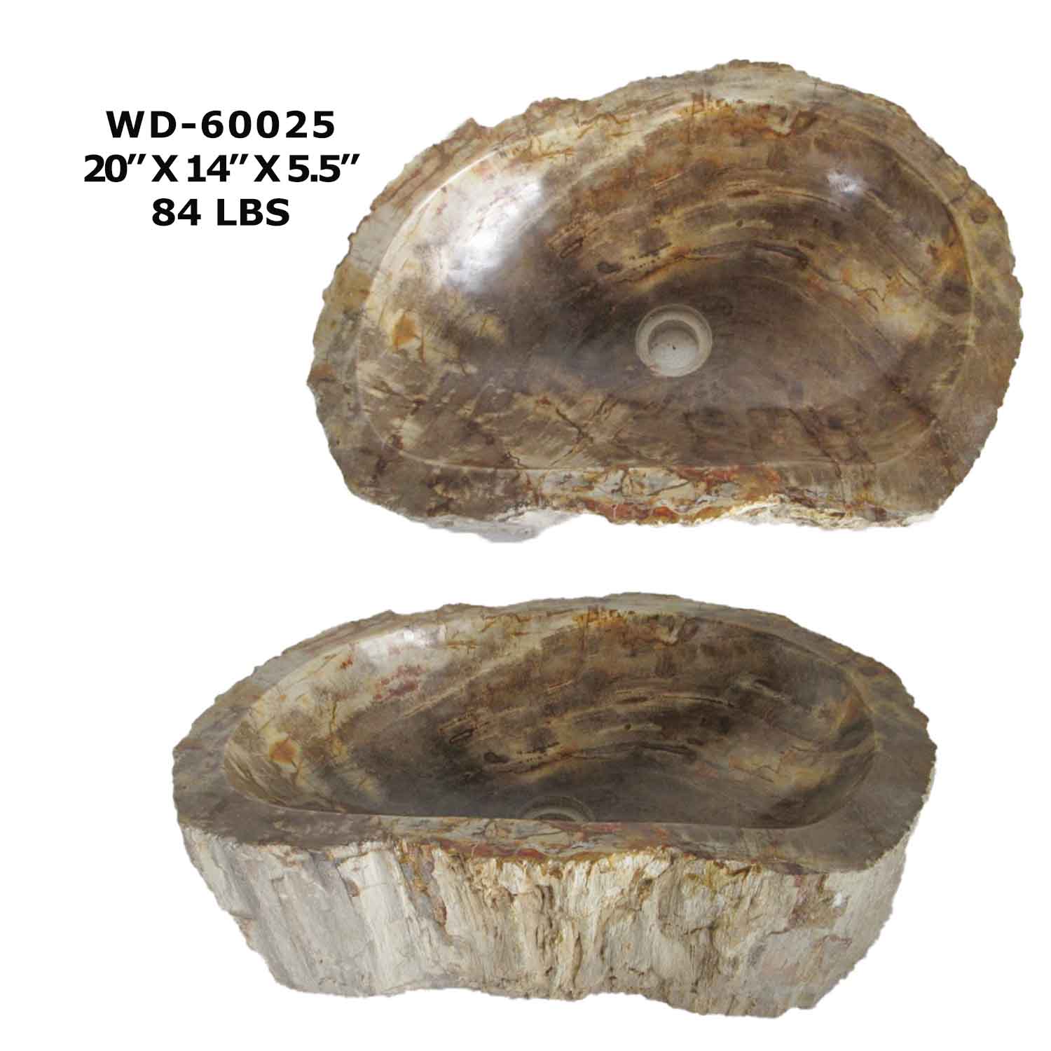 Natural Petrified Wood Sink, Fossil Stone Vessel Sink - WD 60025